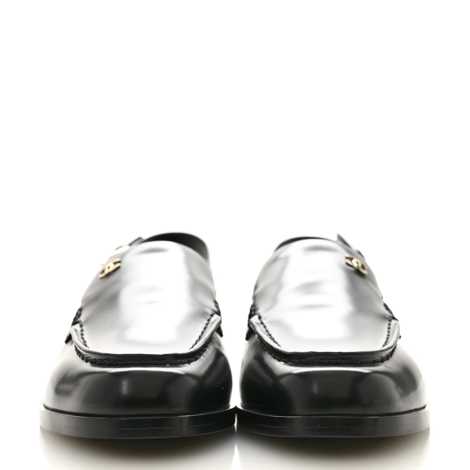 Shiny Calfskin Slingback Loafers 39.5  Black - Image 3
