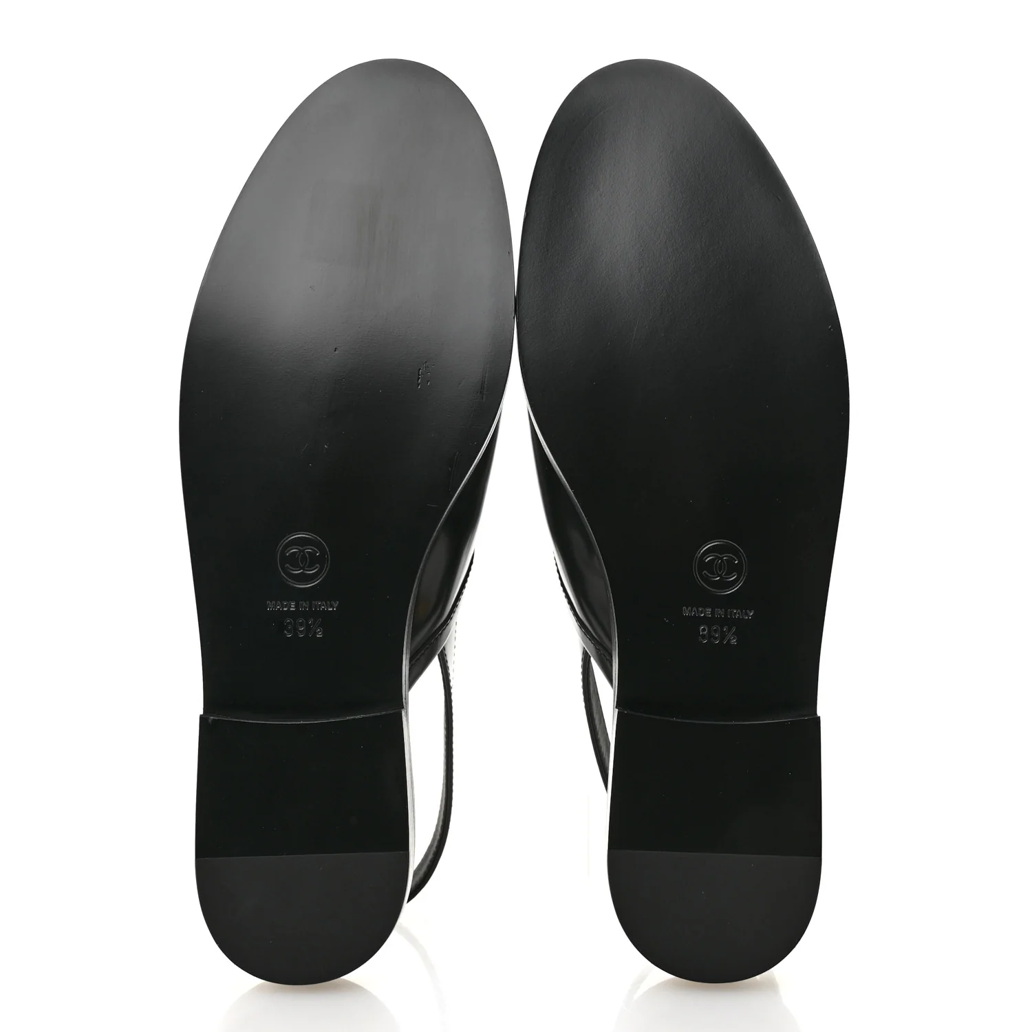 Shiny Calfskin Slingback Loafers 39.5  Black - Image 6