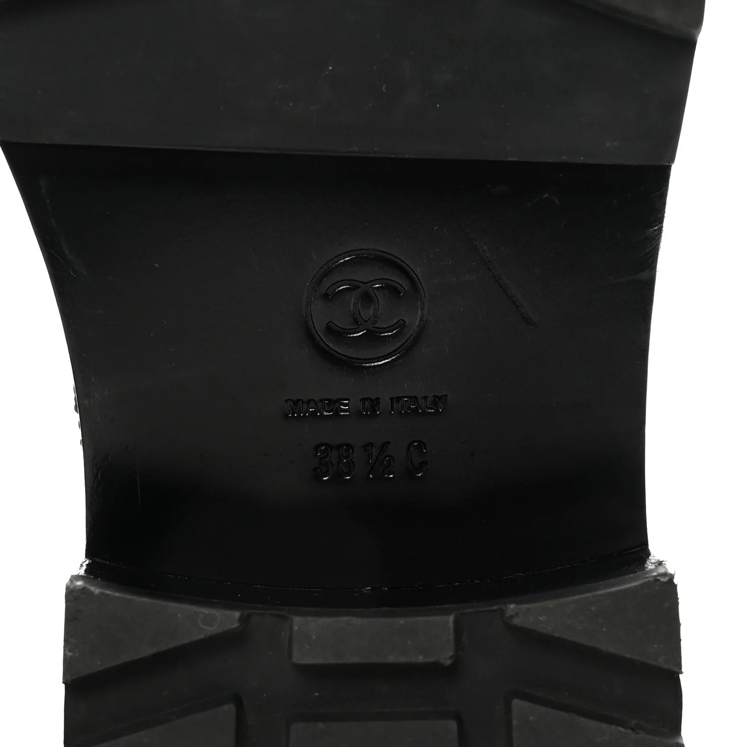 Shiny Calfskin Velvet Pearl Combat Short Boots 38.5 Black - Image 7