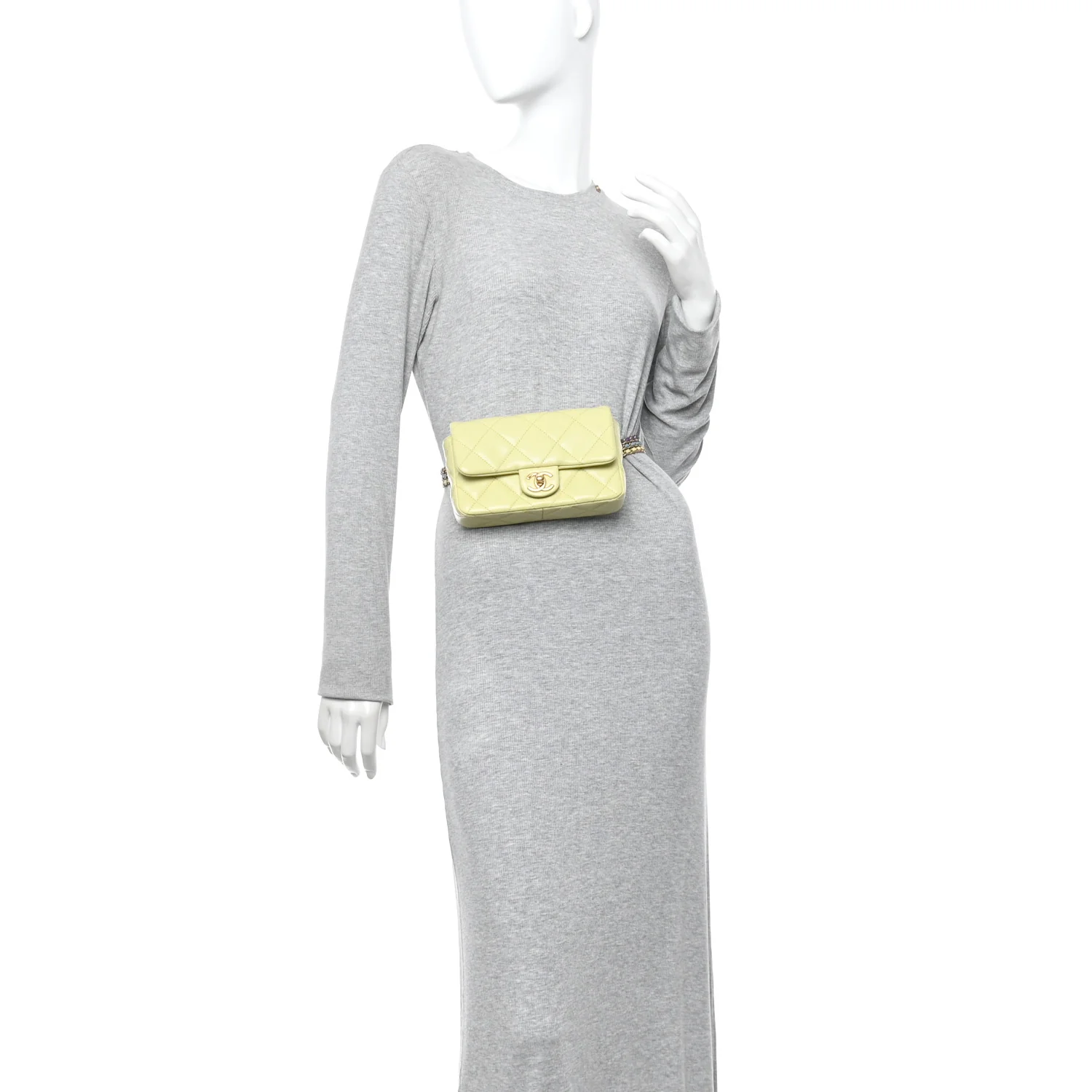 Shiny Caviar Belt Bag Light Green - Image 2
