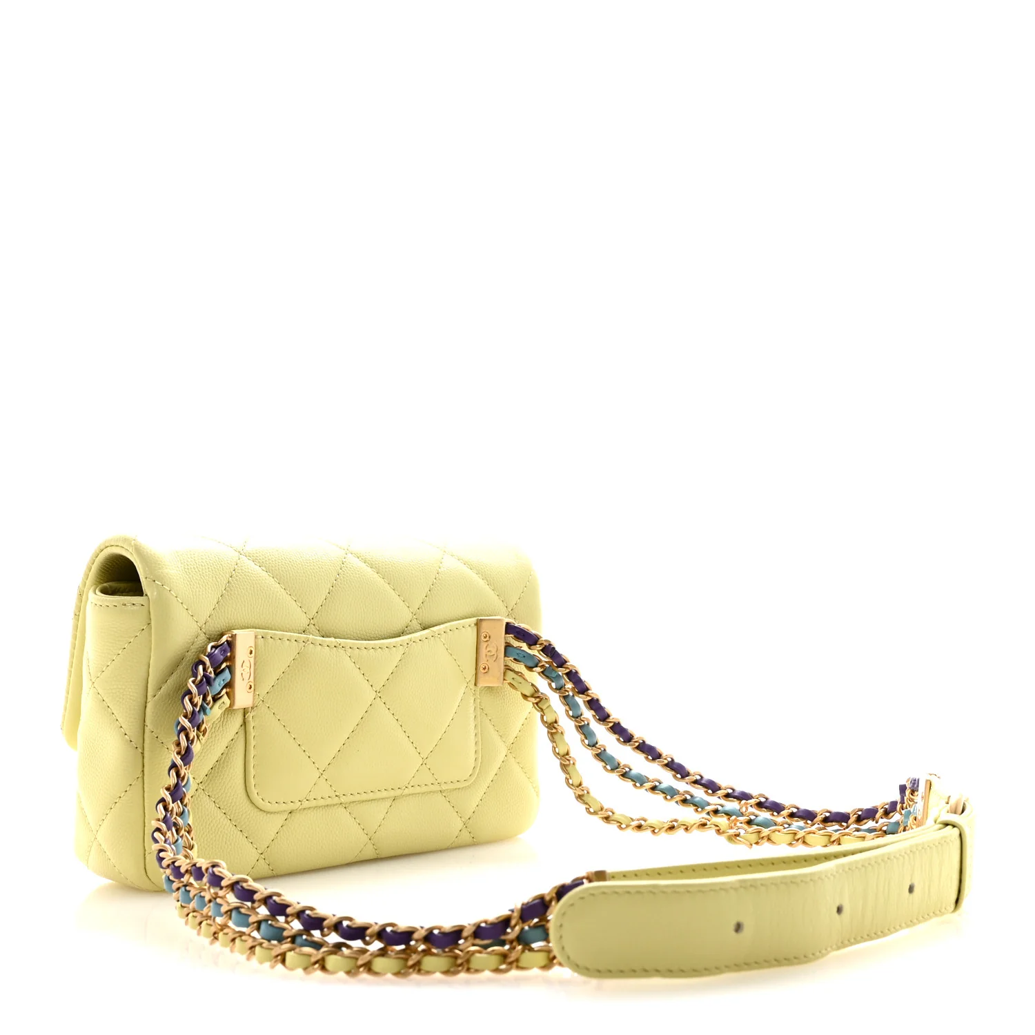 Shiny Caviar Belt Bag Light Green - Image 3