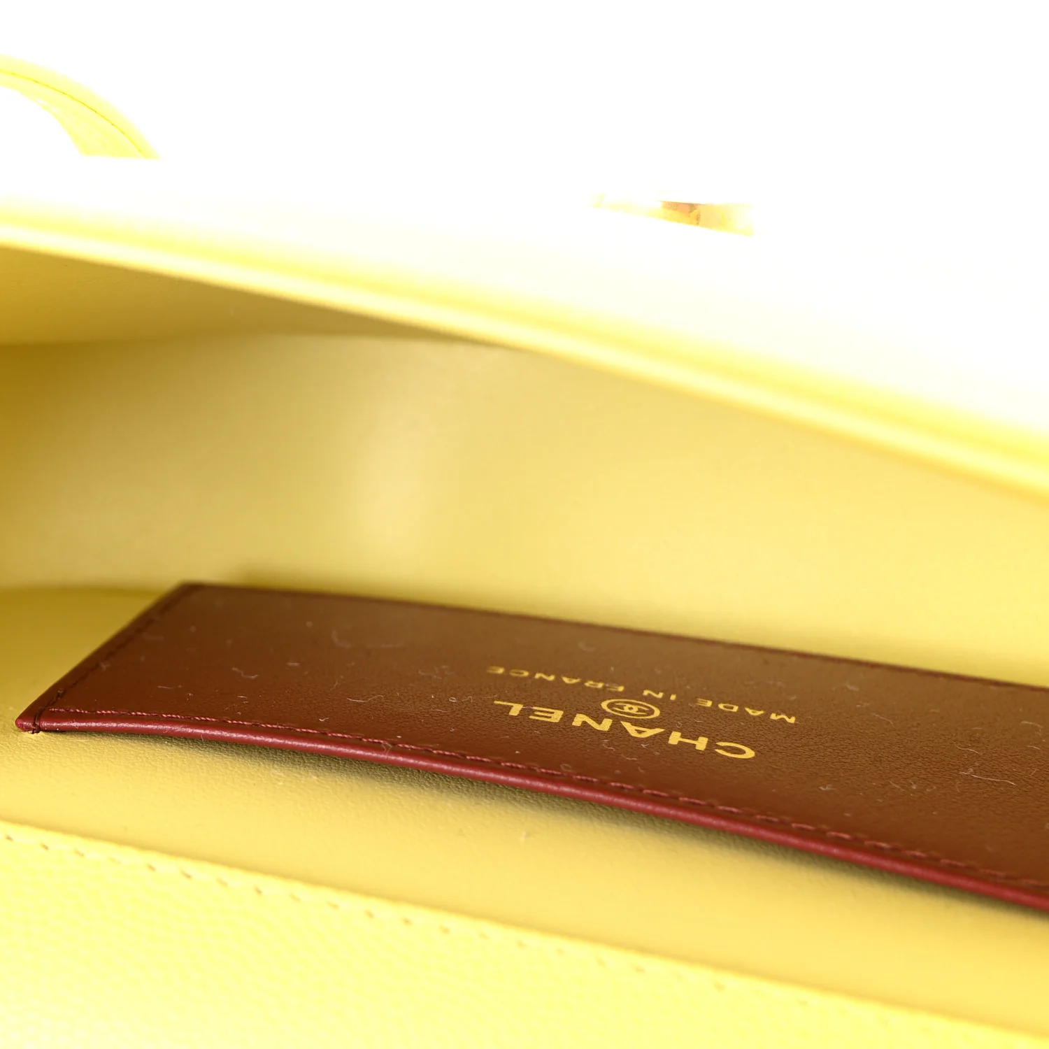 Shiny Caviar Preppy Coco Shoulder Bag Light Yellow - Image 5