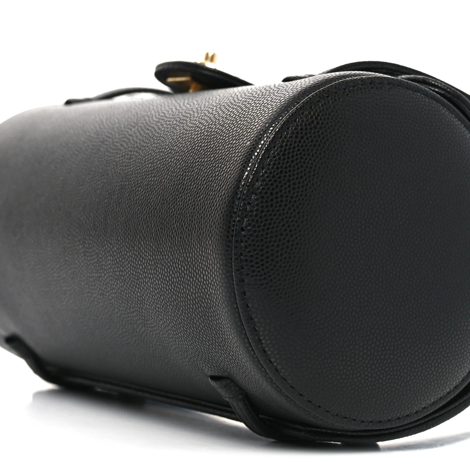 Shiny Caviar Preppy Coco Small Bowling Bag Black - Image 10
