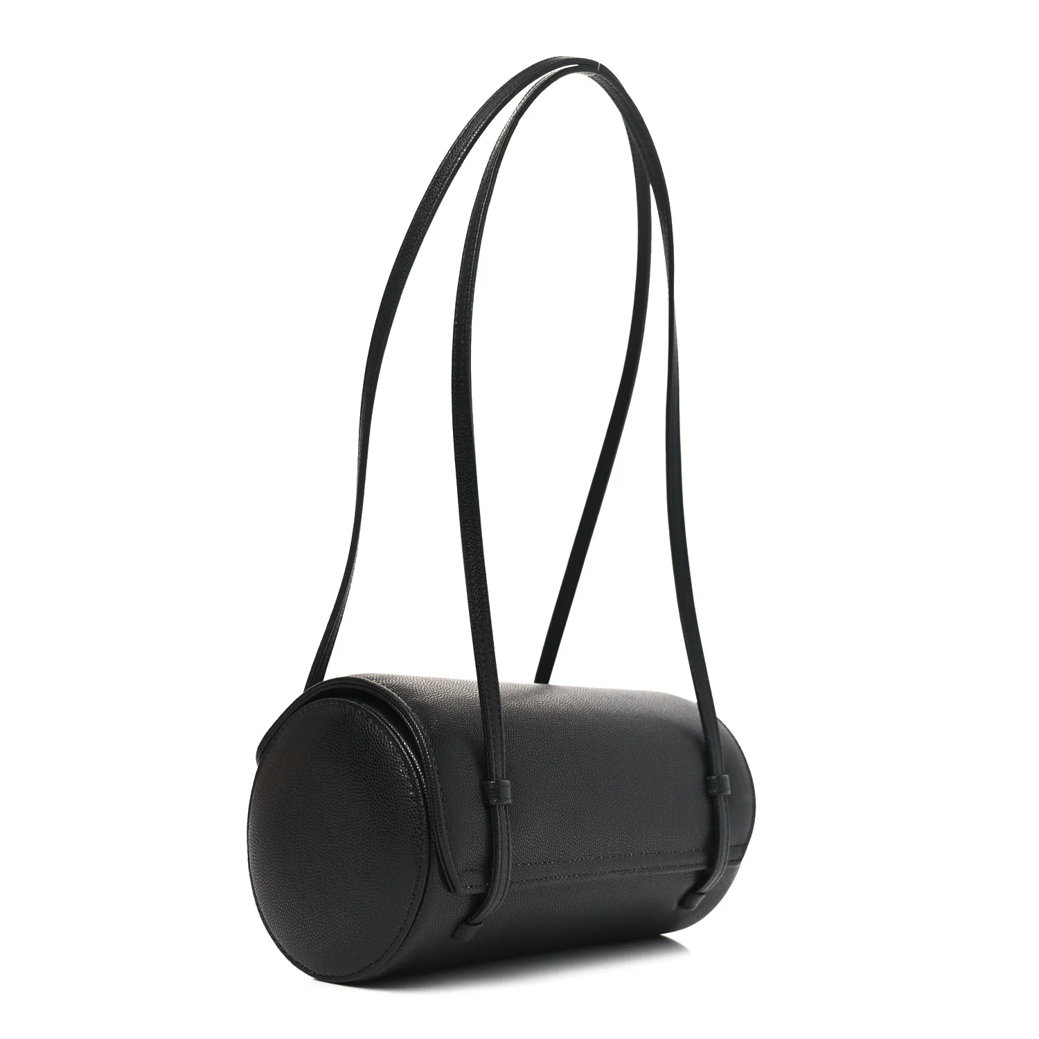 Shiny Caviar Preppy Coco Small Bowling Bag Black - Image 3