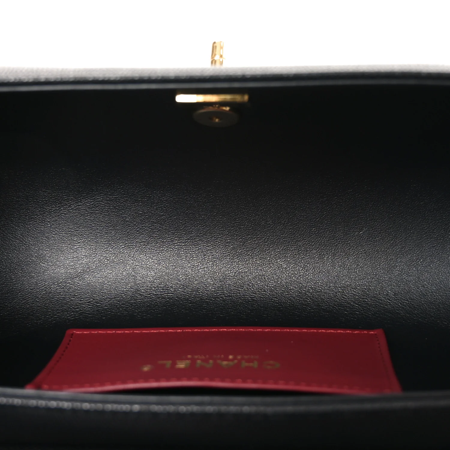Shiny Caviar Preppy Coco Small Bowling Bag Black - Image 5
