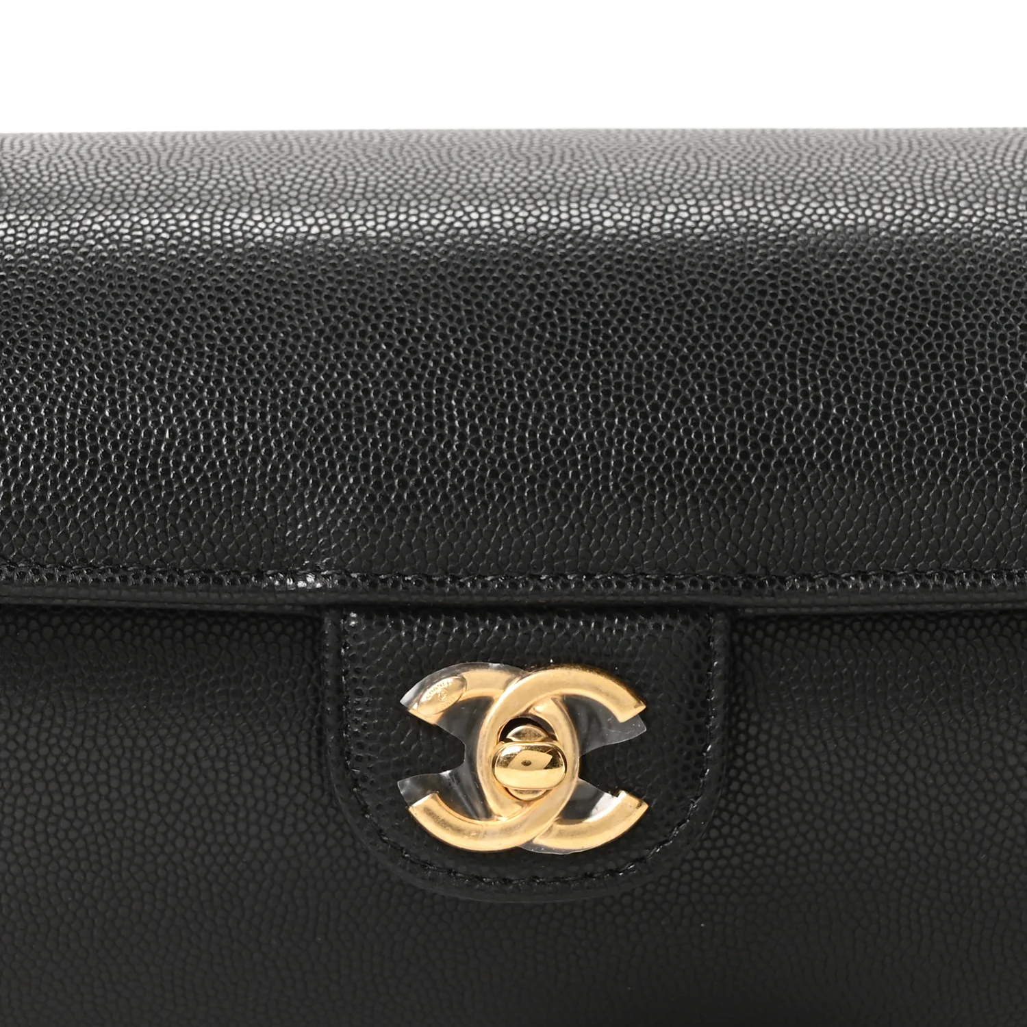 Shiny Caviar Preppy Coco Small Bowling Bag Black - Image 14