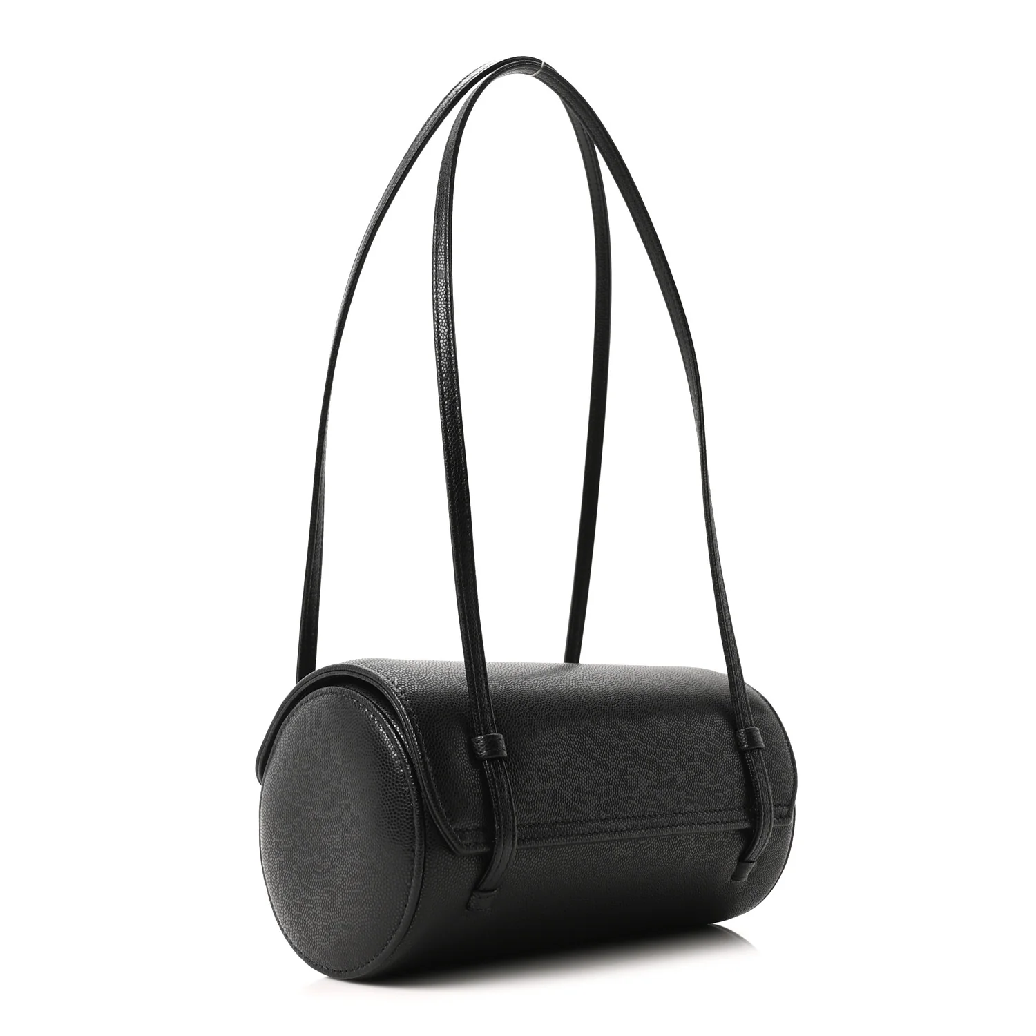 Shiny Caviar Preppy Coco Small Bowling Bag Black - Image 5