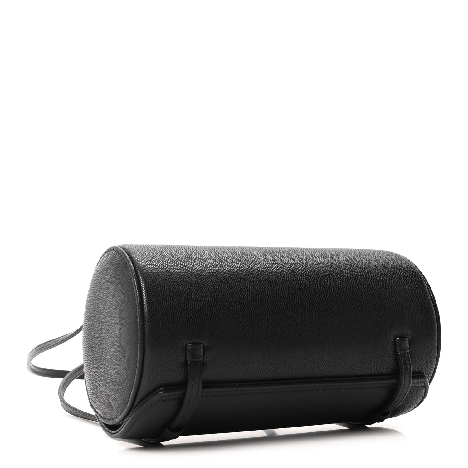 Shiny Caviar Preppy Coco Small Bowling Bag Black - Image 6