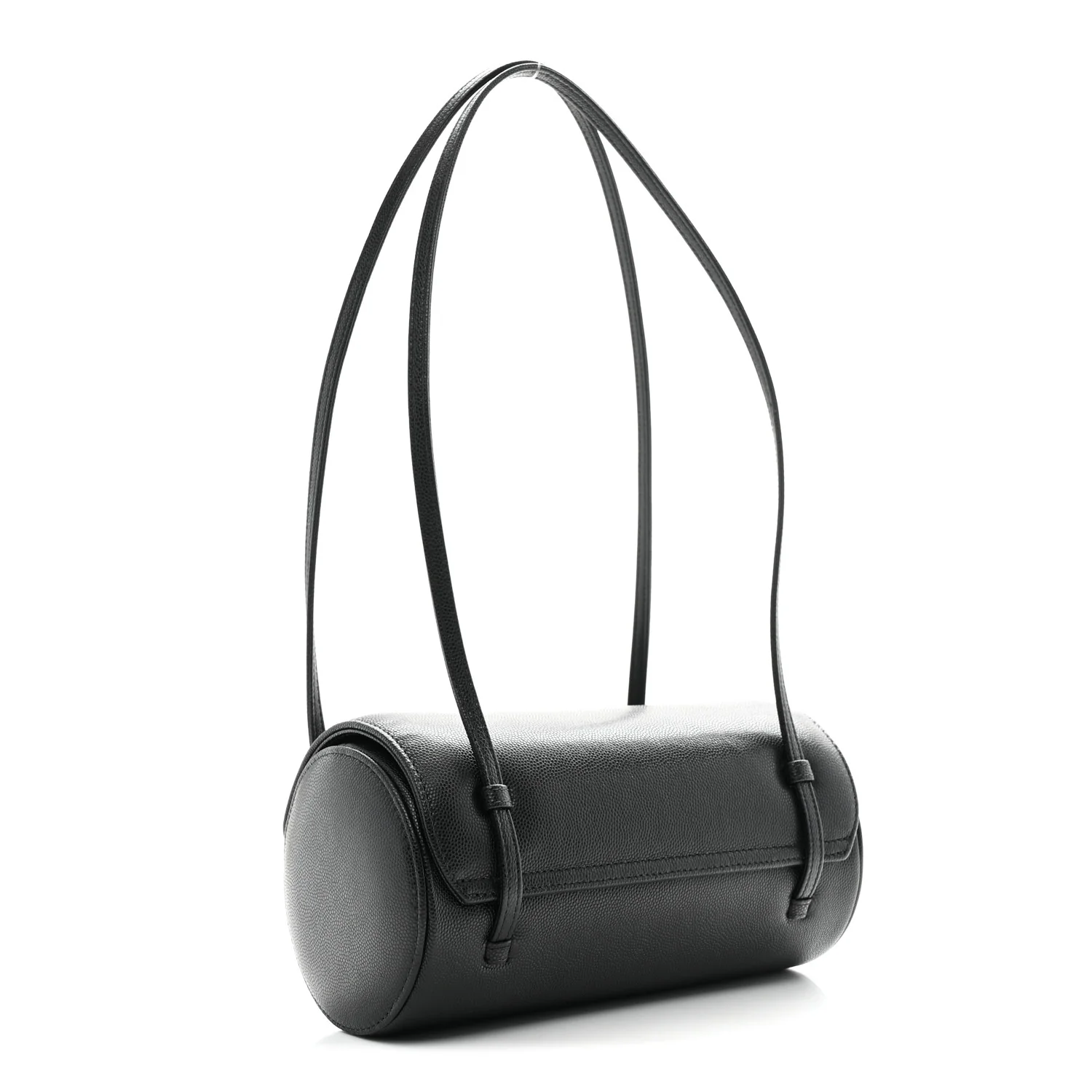 Shiny Caviar Preppy Coco Small Bowling Bag Black - Image 3