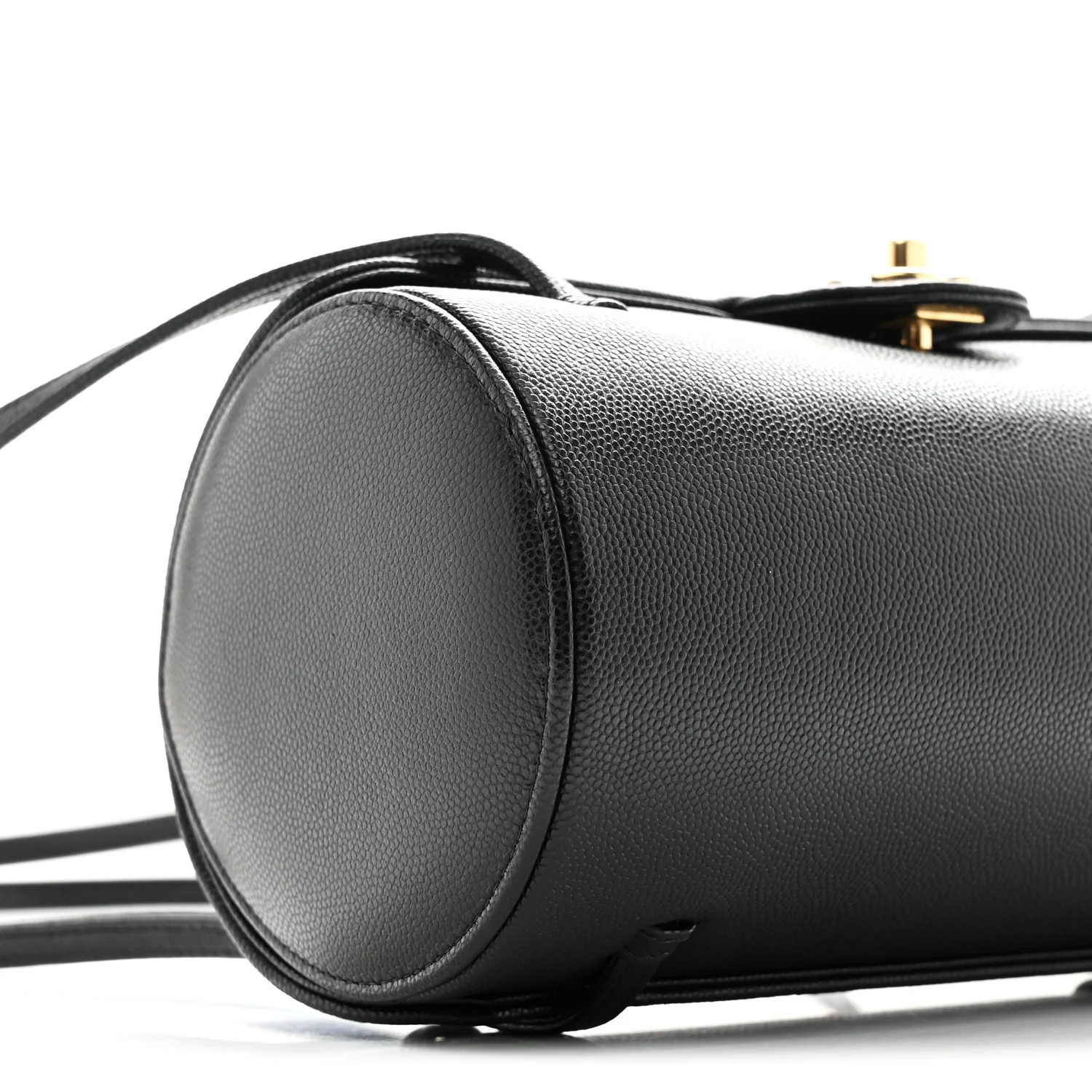 Shiny Caviar Preppy Coco Small Bowling Bag Black - Image 9