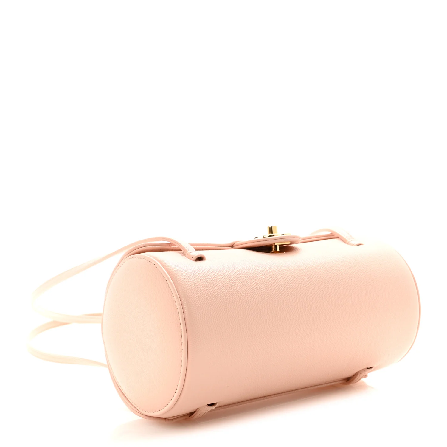 Shiny Caviar Preppy Coco Small Bowling Bag Light Pink - Image 4