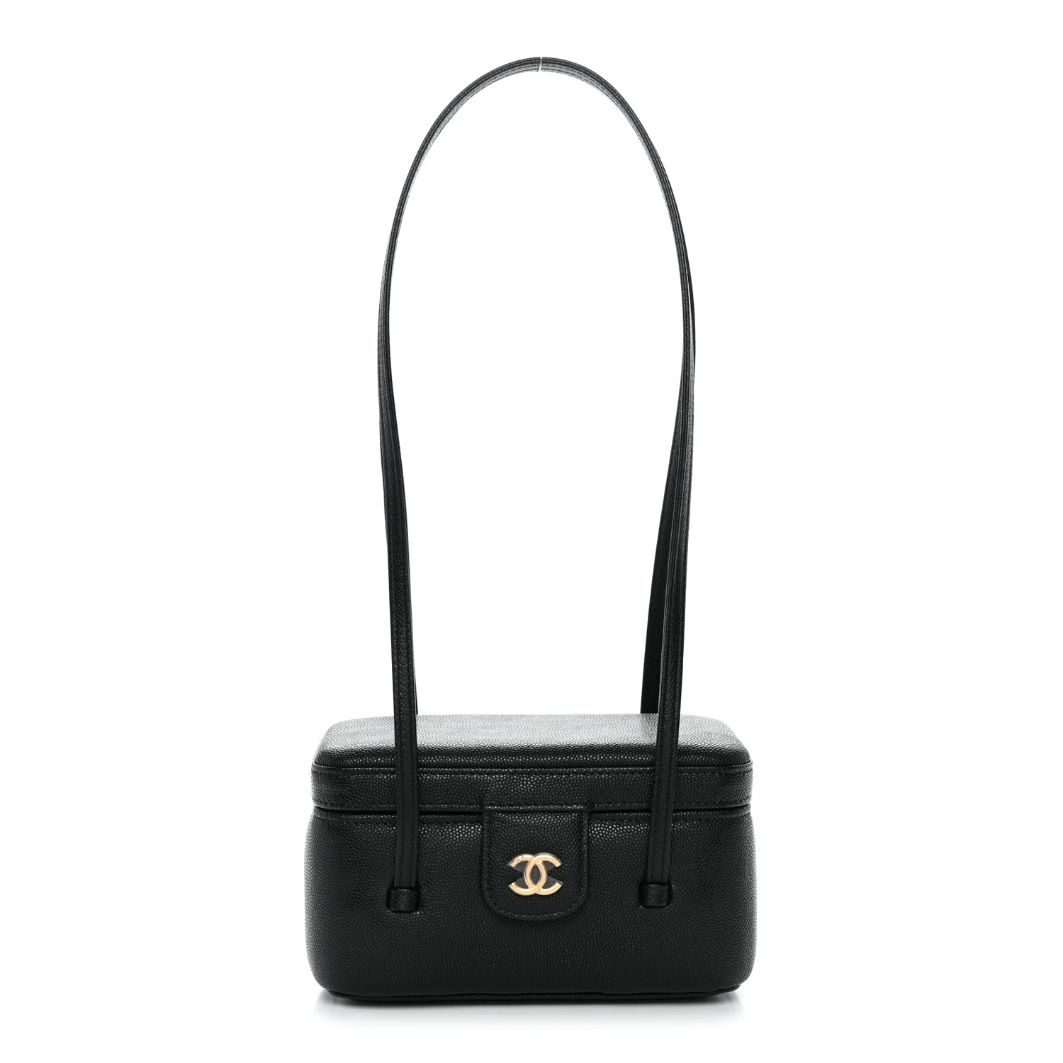 Shiny Caviar Preppy Coco Vanity Black