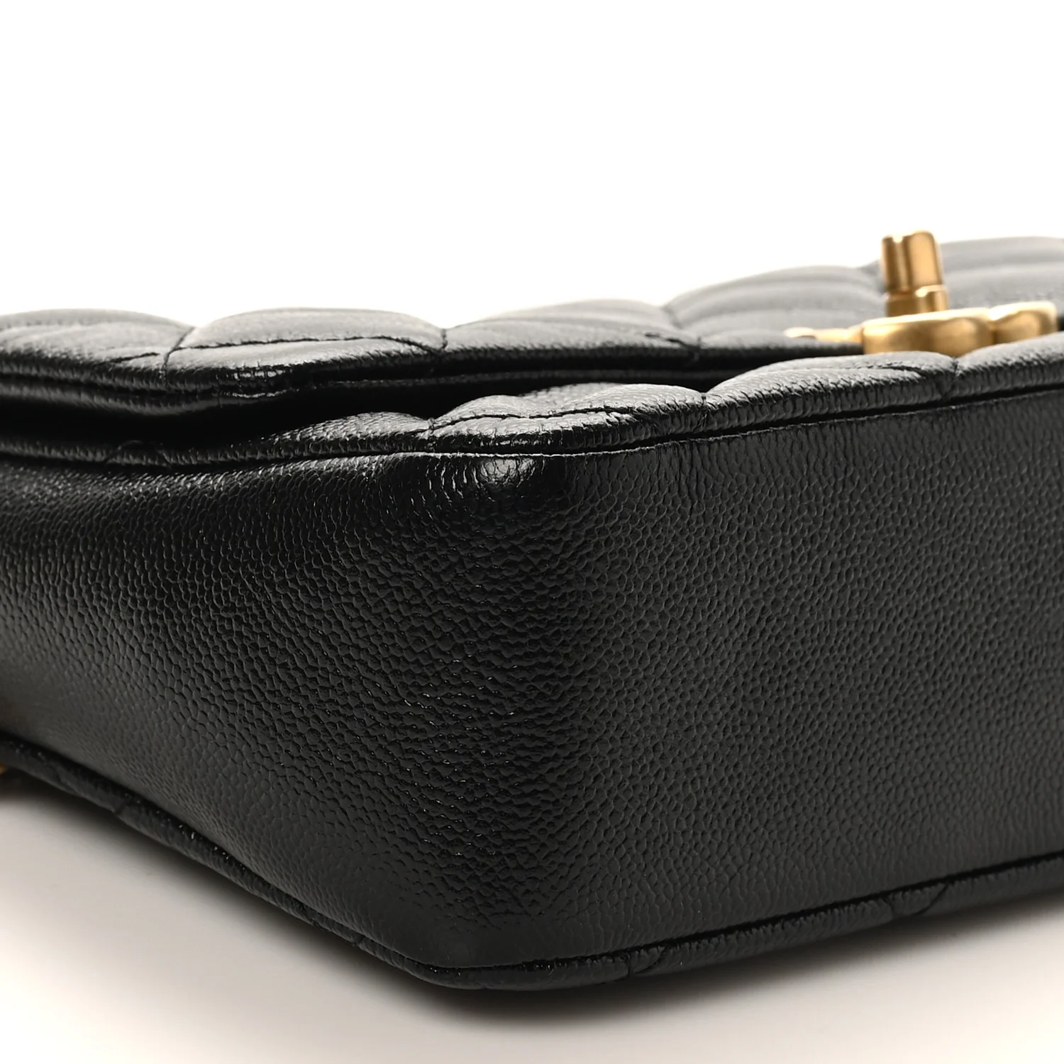 Shiny Caviar Quilted Large Chain Melody Flap Black - Image 16