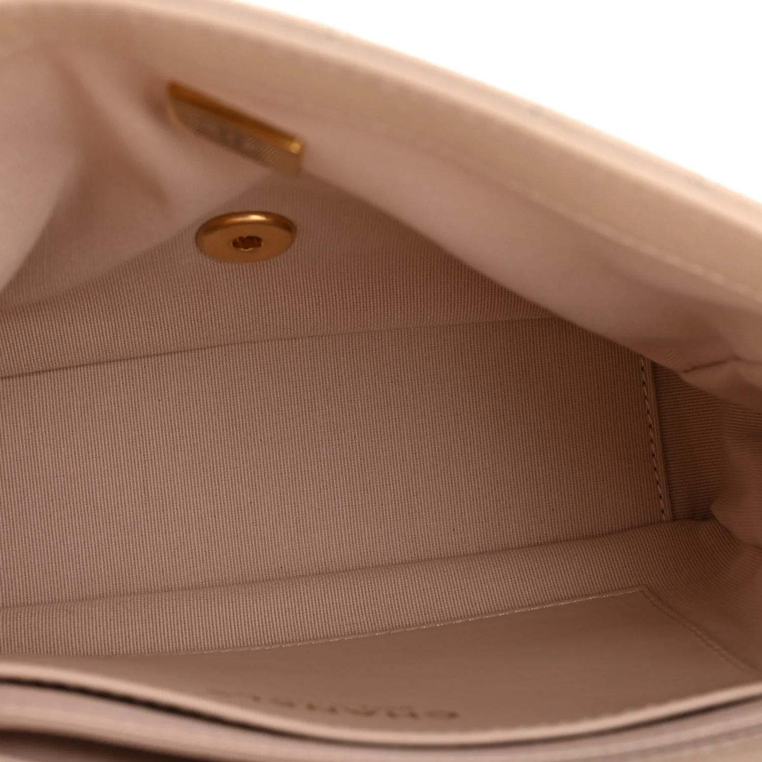 Shiny Caviar Quilted Mini Top Handle Flap Ecru - Image 5
