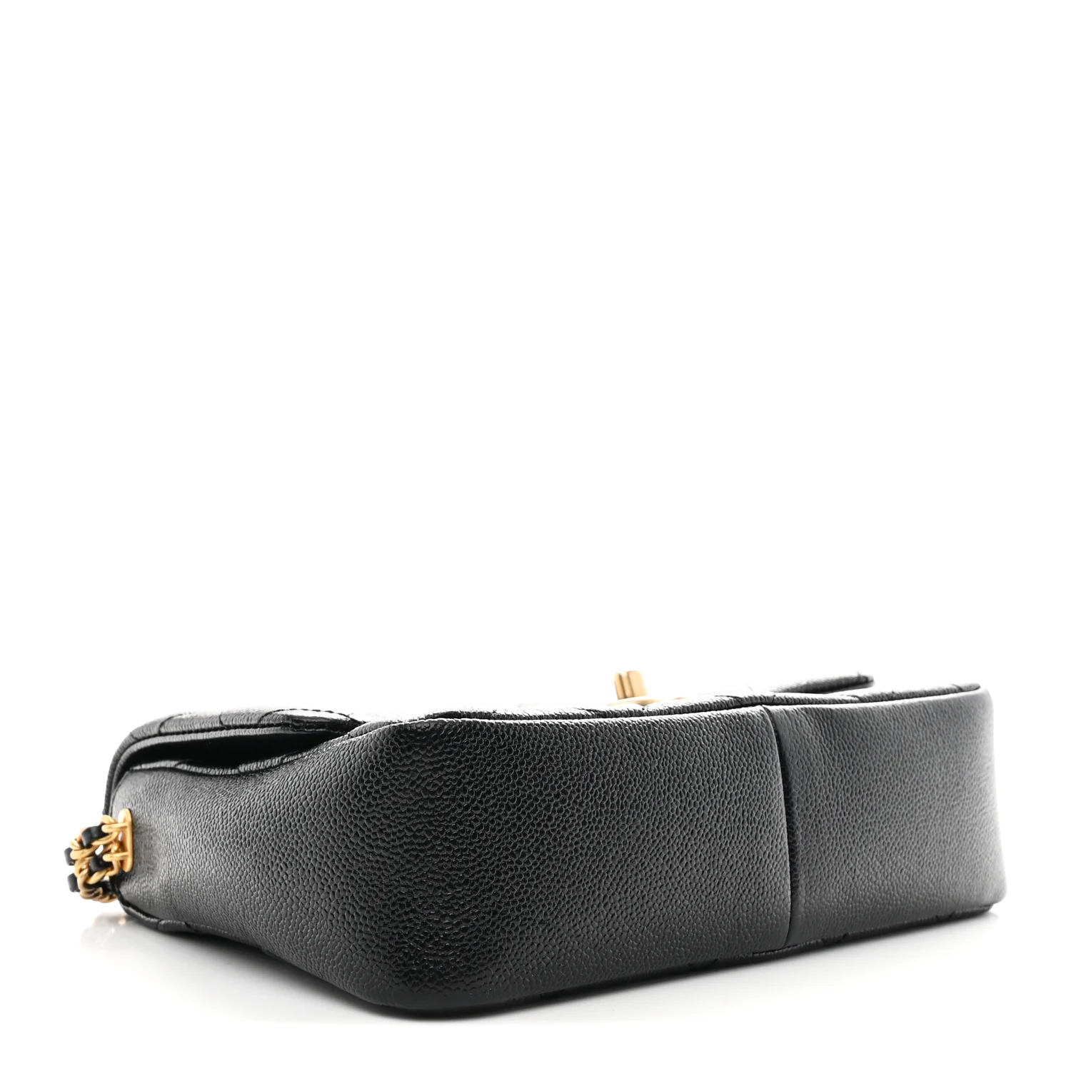 Shiny Caviar Quilted Small Chain Melody Flap Black - Image 4
