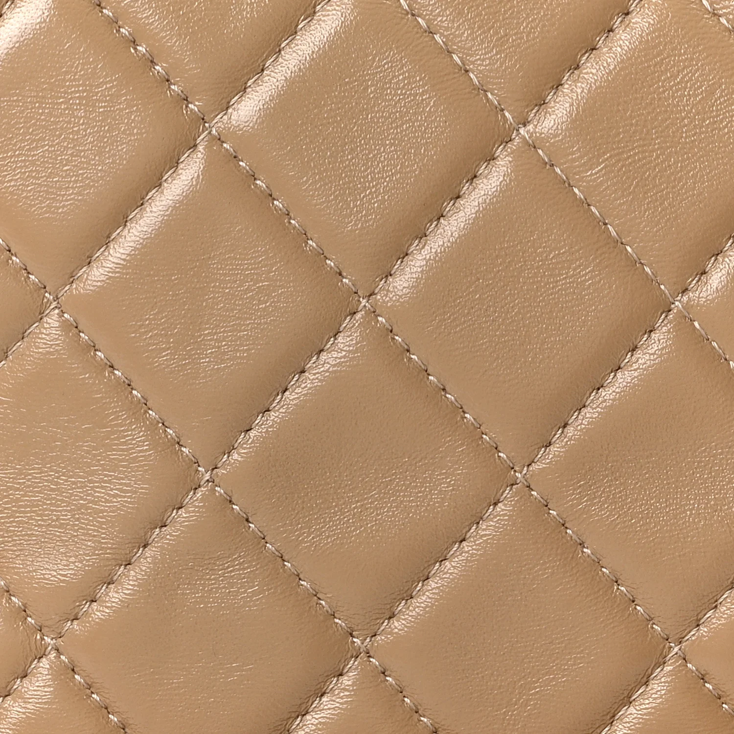 Shiny Crumpled Calfskin Quilted Large 31 Shopping Bag Beige - Image 8