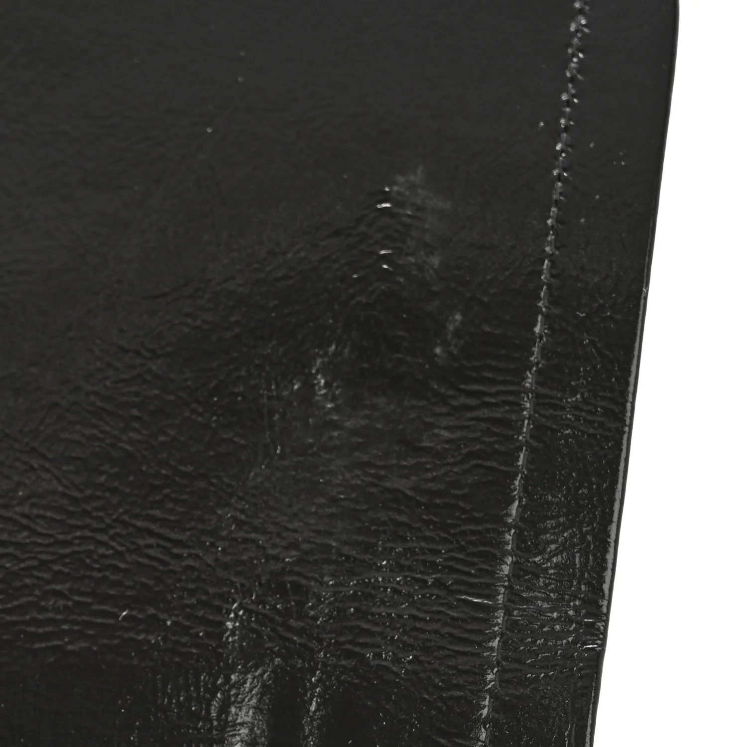 Shiny Crumpled Calfskin Quilted Medium Double Flap So Black - Image 11