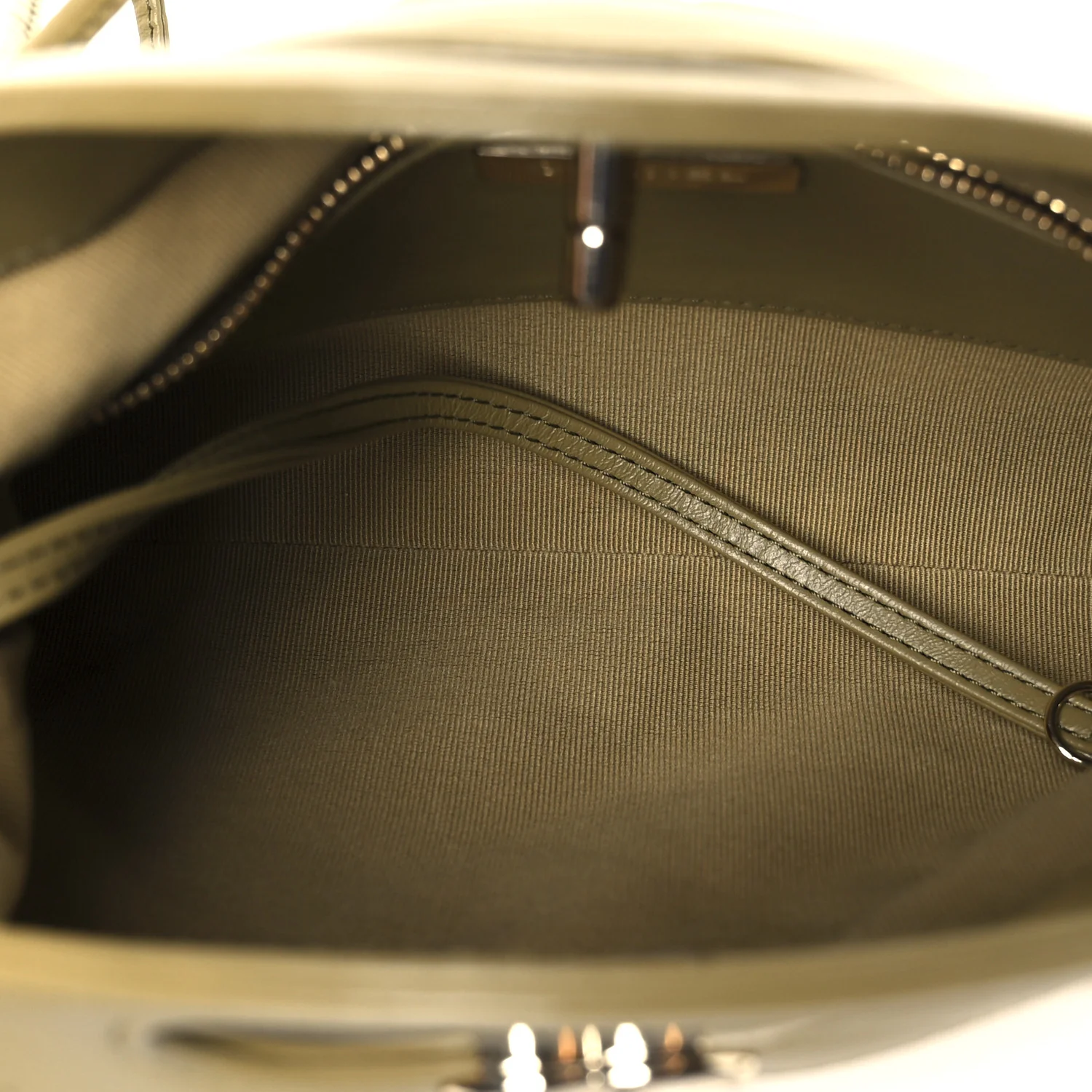 Shiny Crumpled Calfskin Quilted Mini 31 Shopping Bag Khaki - Image 5
