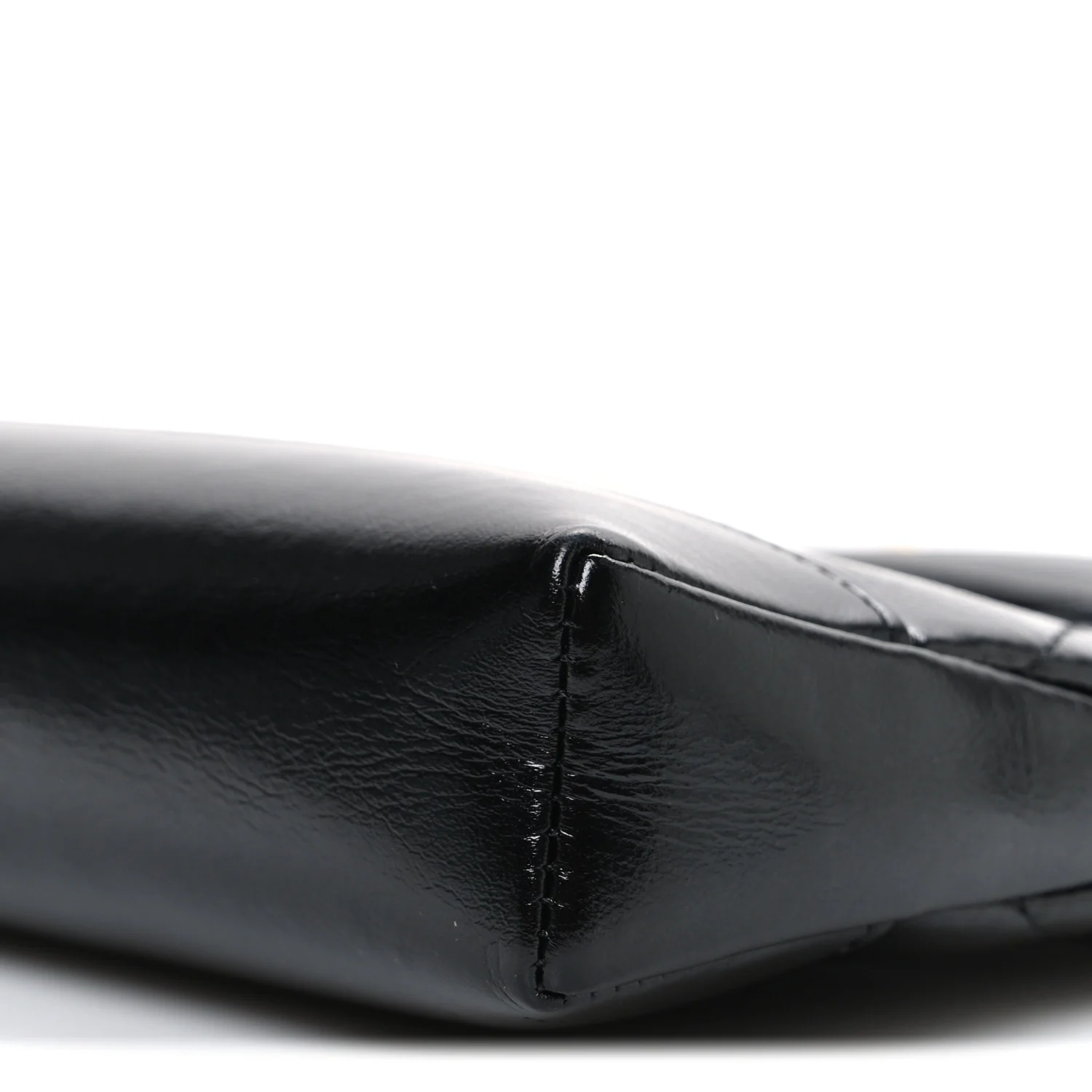 Shiny Crumpled Calfskin Quilted Nano 31 Shopping Bag Black - Image 10