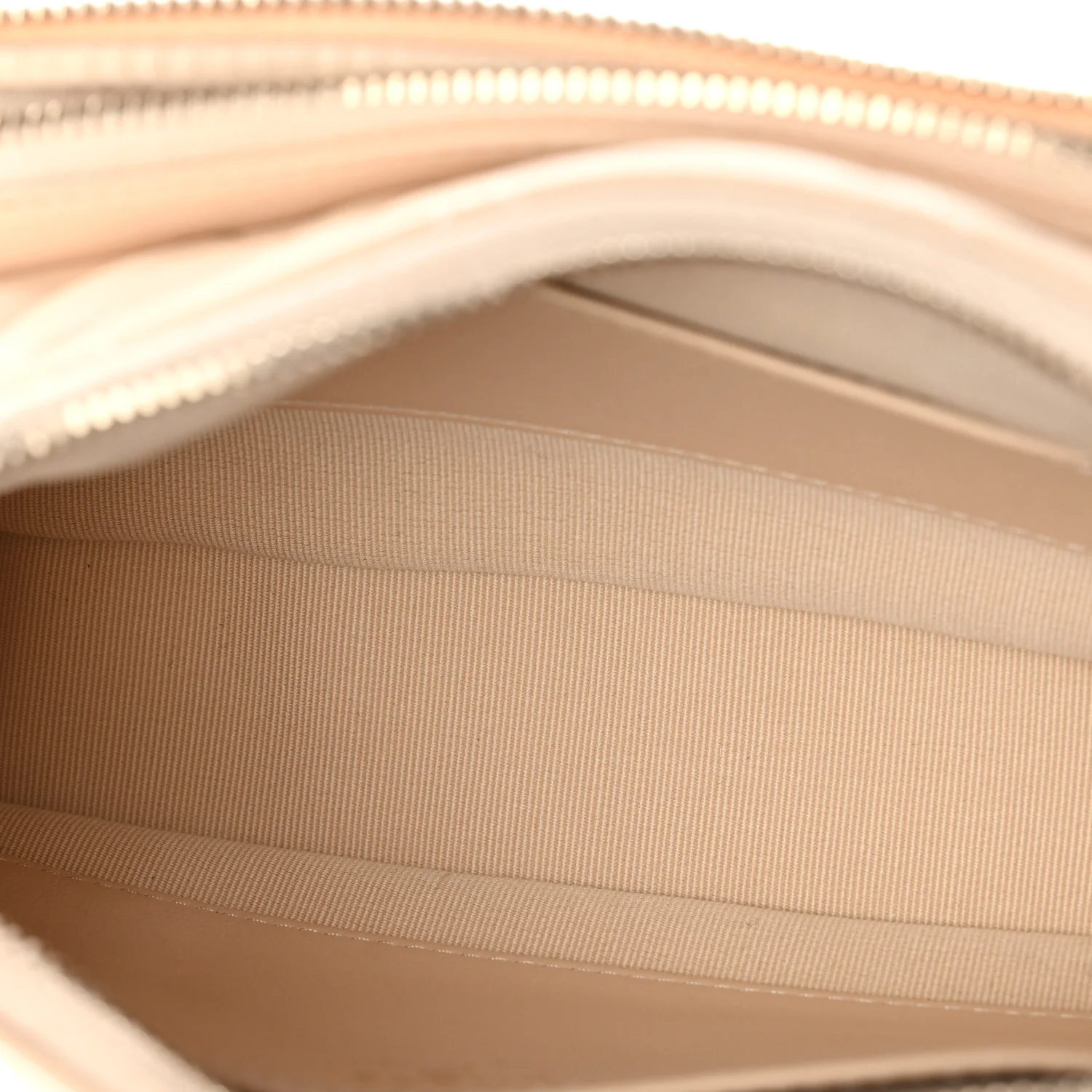 Shiny Crumpled Lambskin Quilted Small Preppy Pocket Clutch With Chain Beige - Image 5