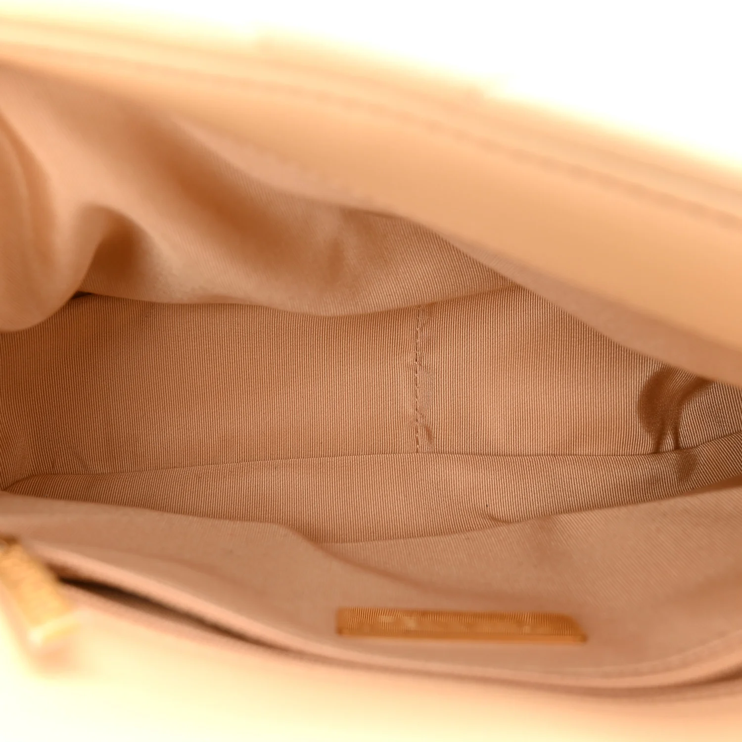 Shiny Goatskin Quilted Medium Chanel 19 Flap Beige - Image 5