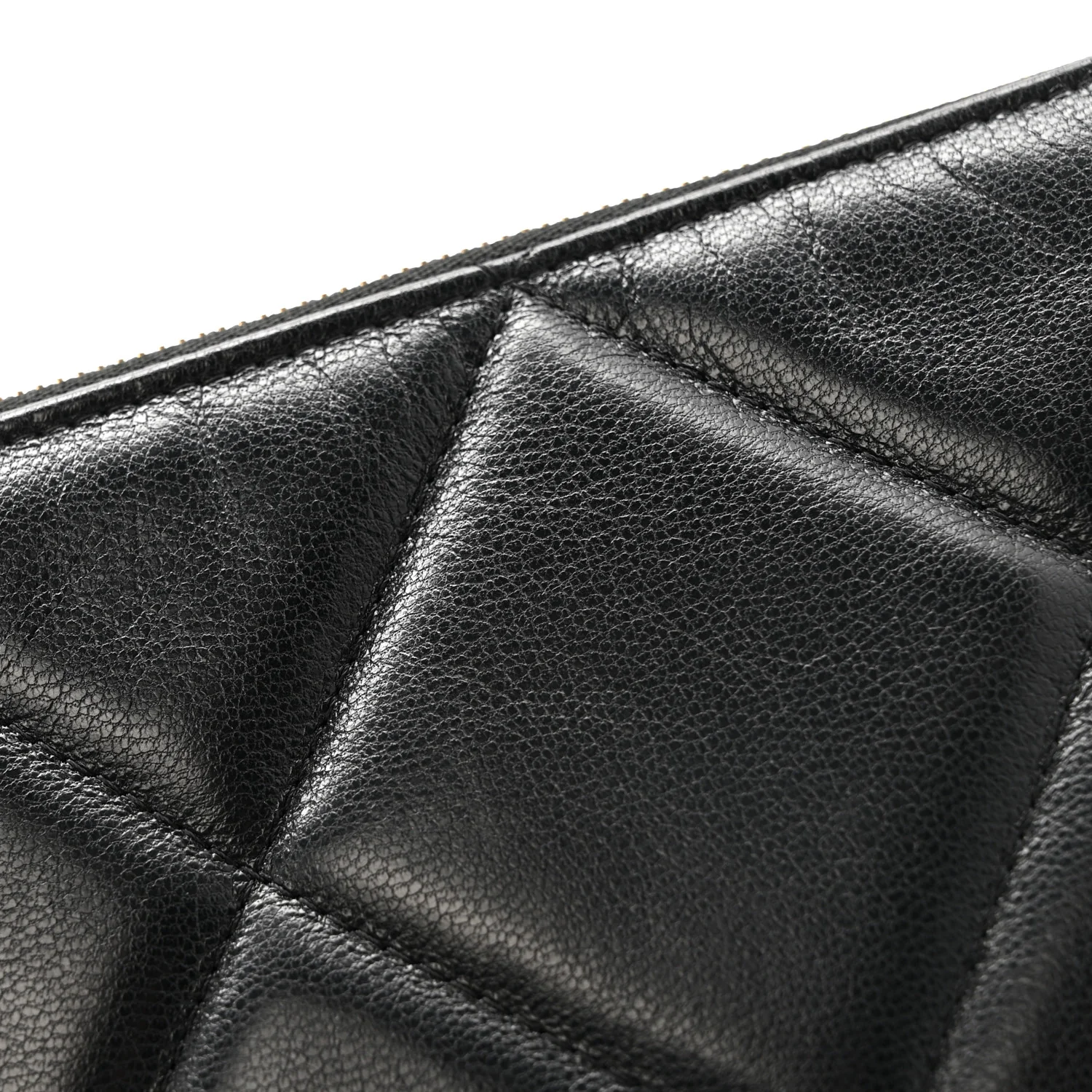 Shiny Goatskin Quilted Small Chanel 19 Pouch Black - Image 9