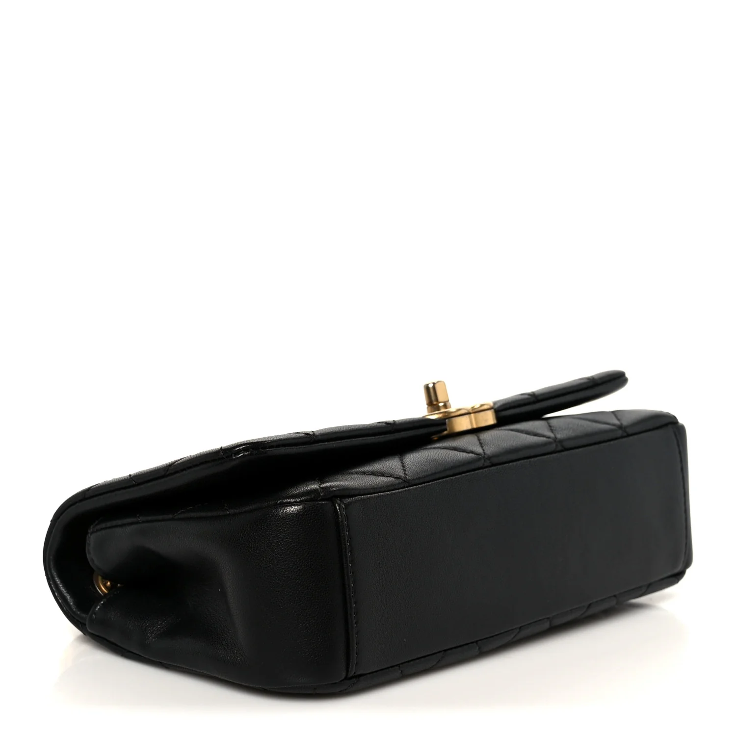 Shiny Lambskin Chain Is More Flap Black - Image 4