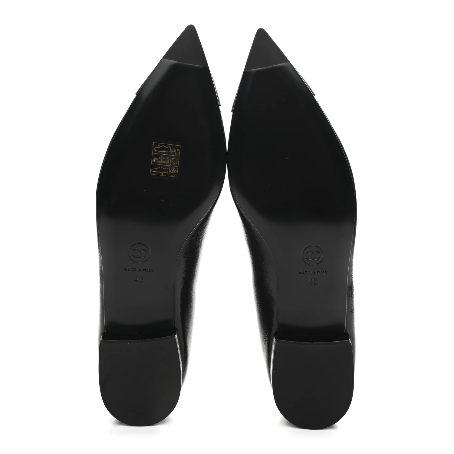 Shiny Lambskin Grosgrain Pearl Mary Jane Flats 40 Black - Image 6