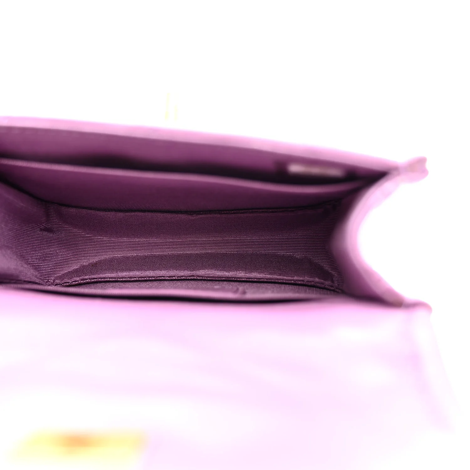 Shiny Lambskin Quilted Extra Mini Flap Purple - Image 5