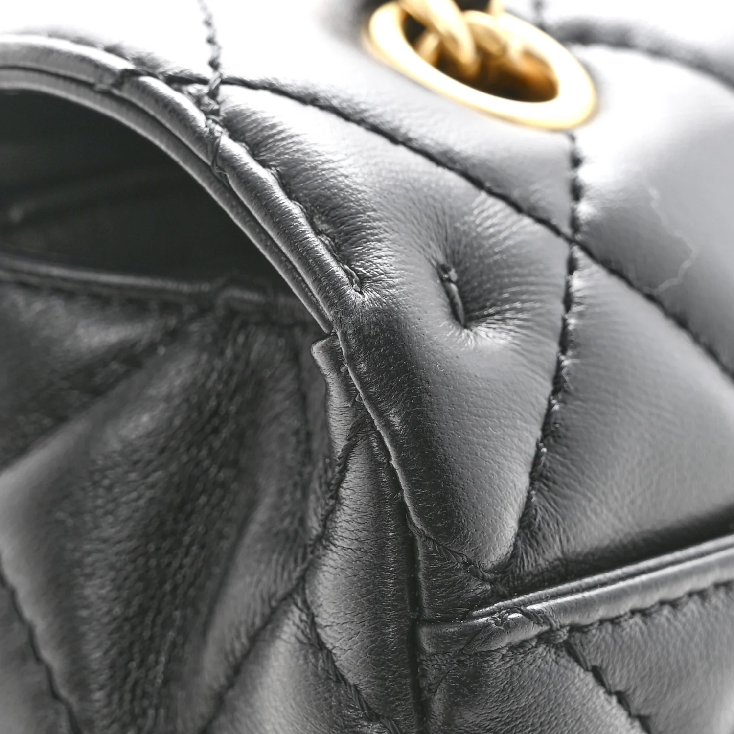 Shiny Lambskin Quilted Mini Maxi CC Flap Black - Image 11
