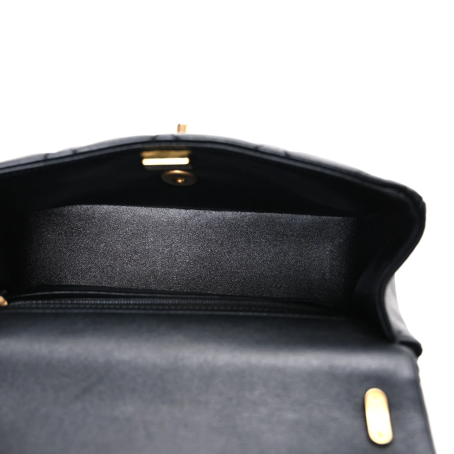 Shiny Lambskin Quilted Pearl Twist Mini Square Flap Black - Image 5