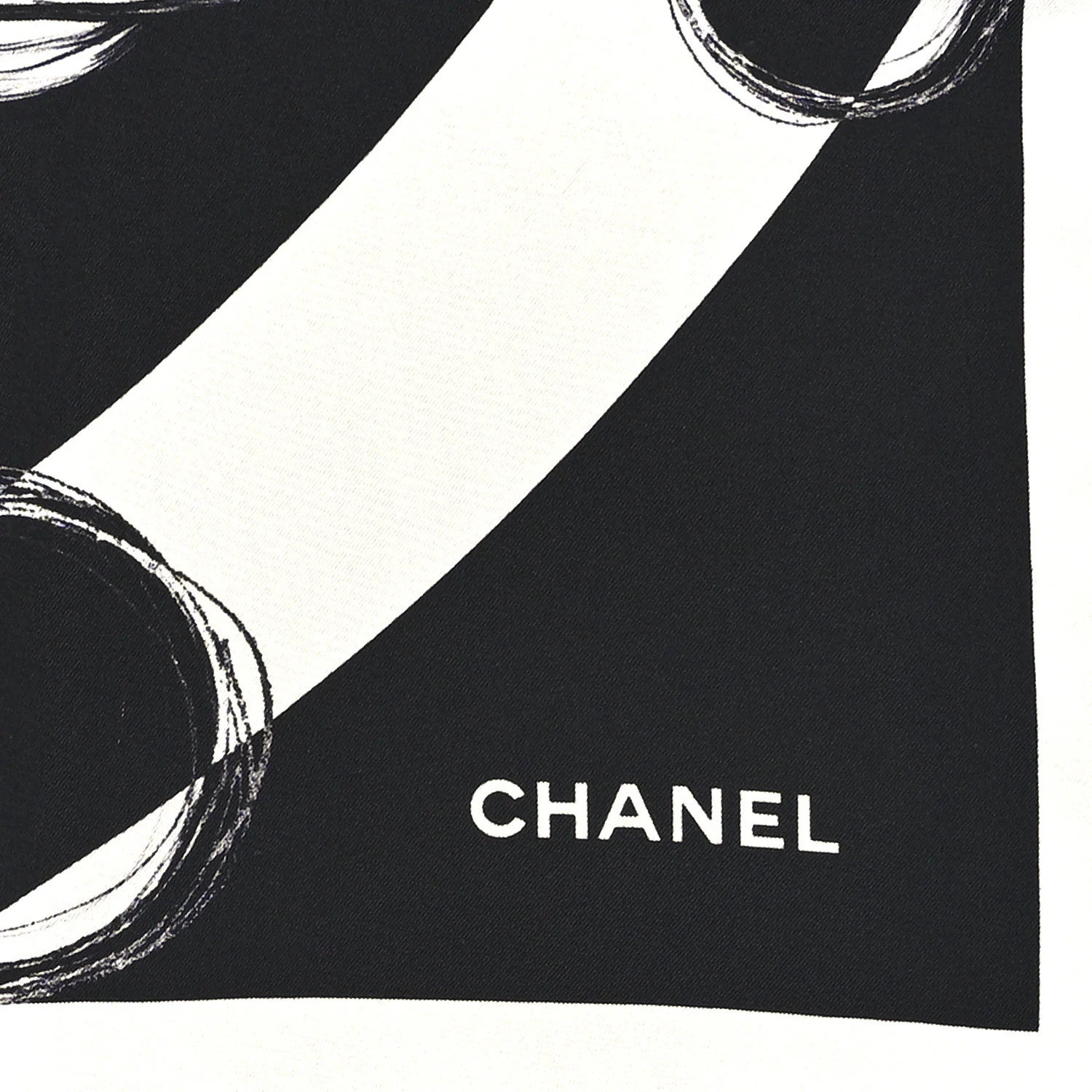 Silk CC Planet Scarf White Black - Image 4