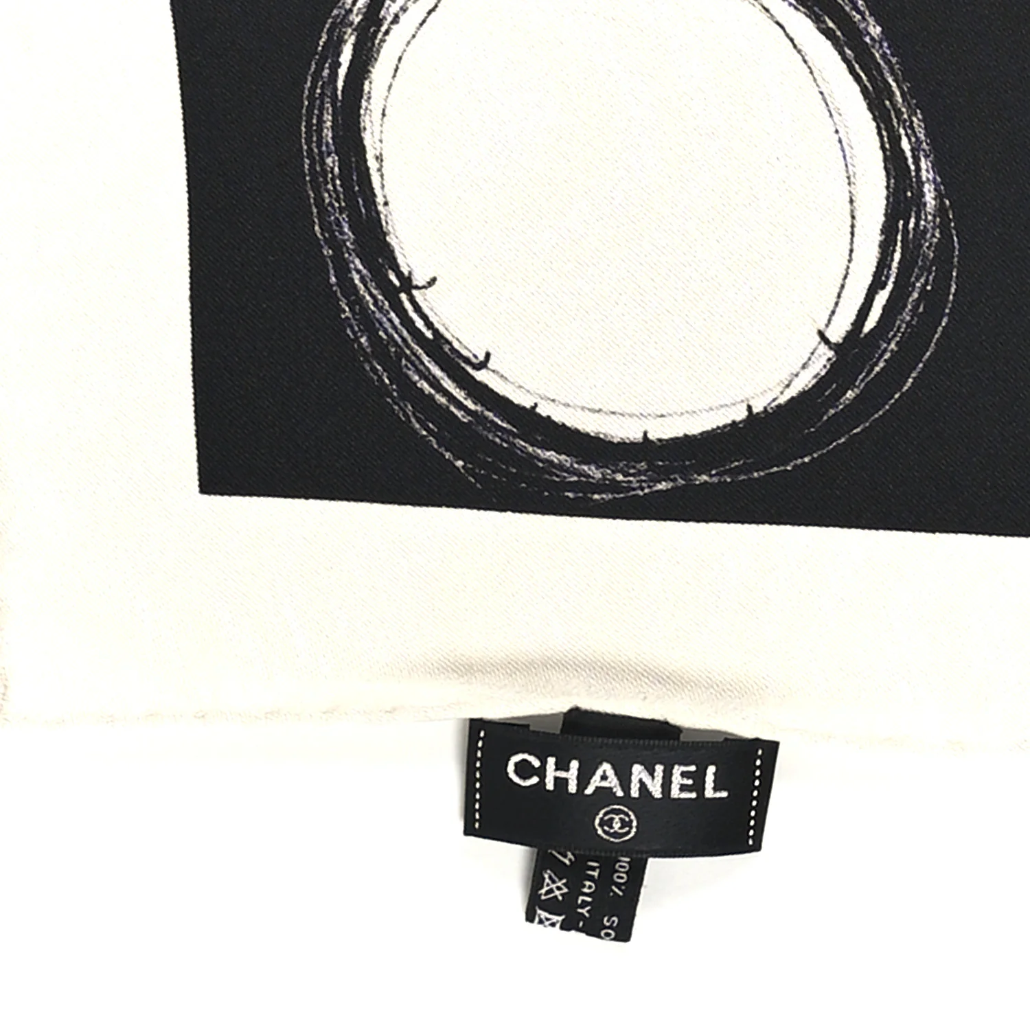Silk CC Planet Scarf White Black - Image 6