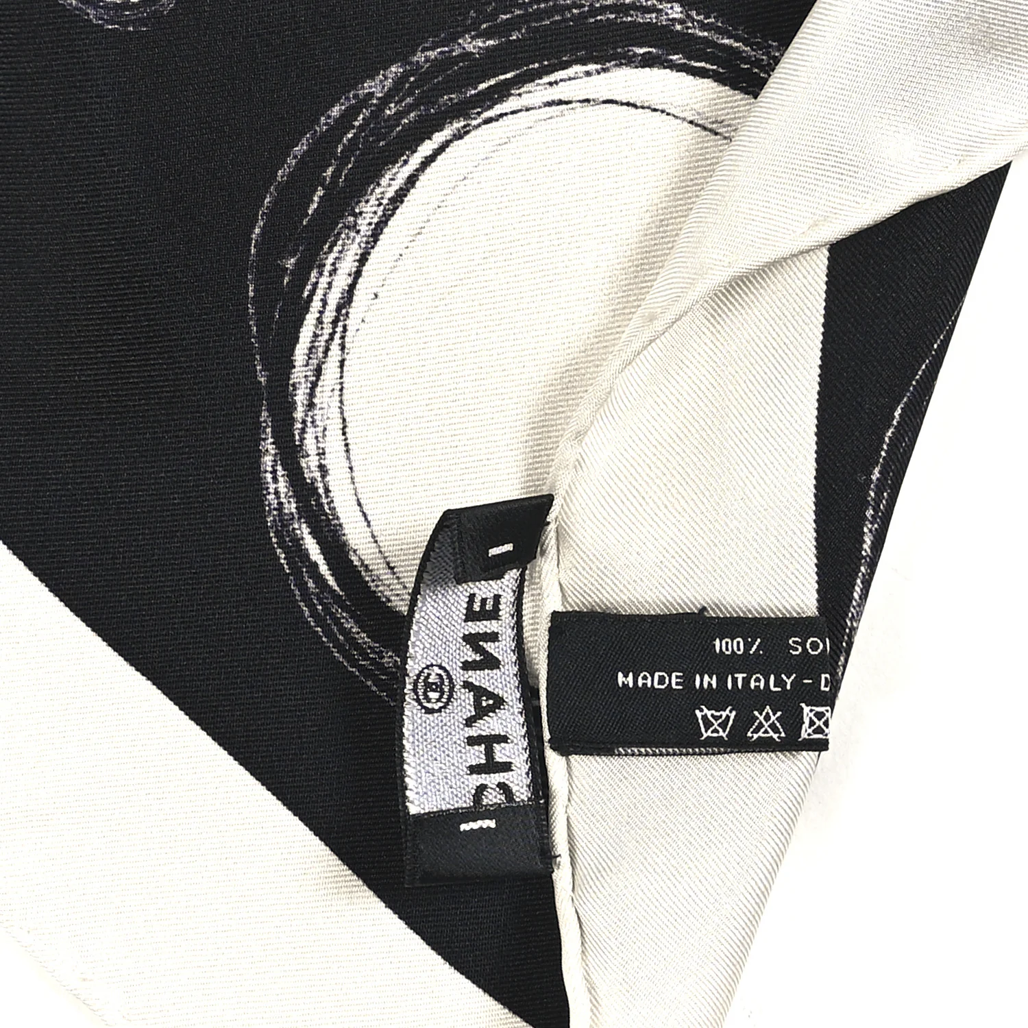 Silk CC Planet Scarf White Black - Image 7