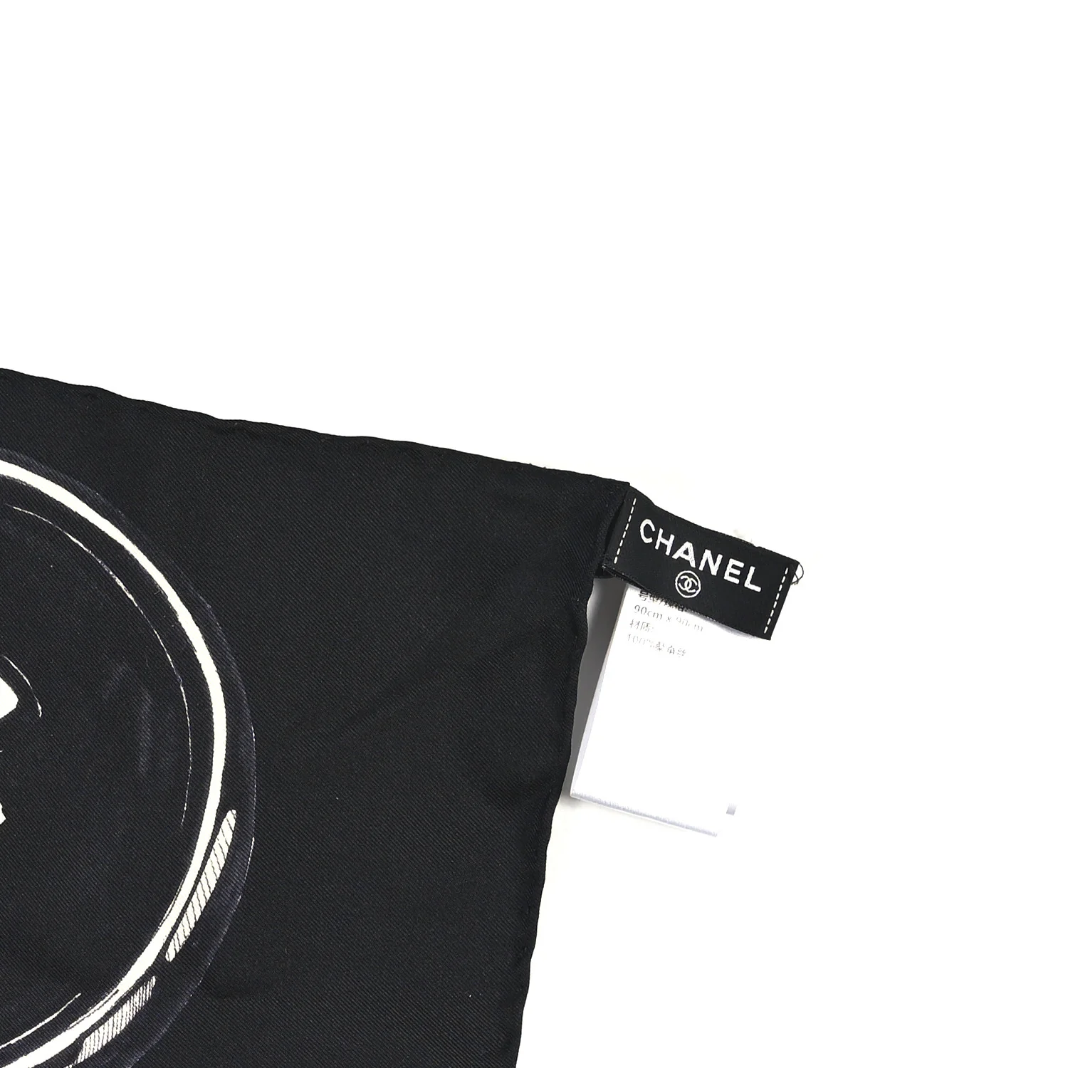 Silk CC Scarf Black Blue White - Image 3