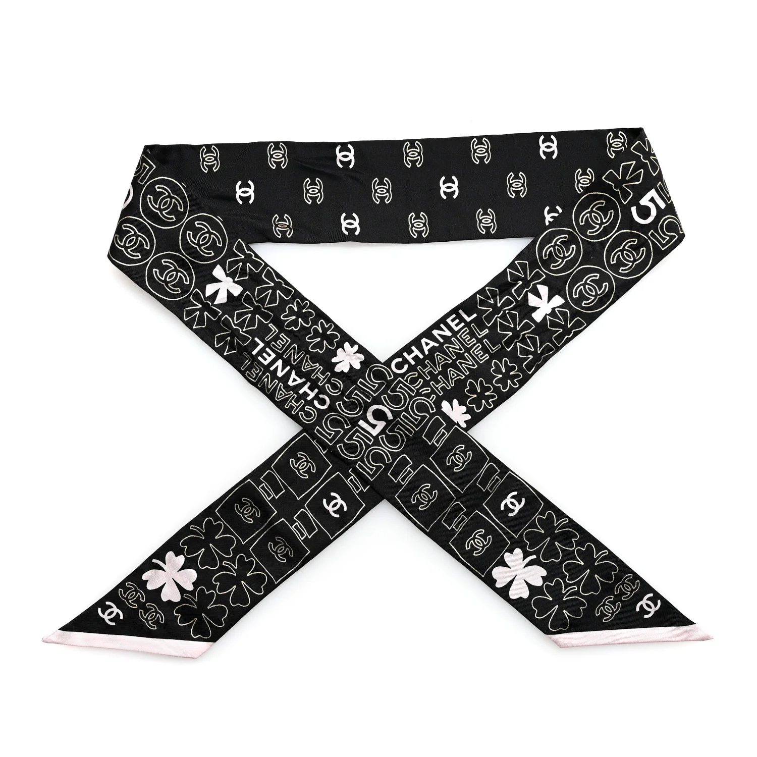 Silk CC Slim Bandeau Black Pink Gold