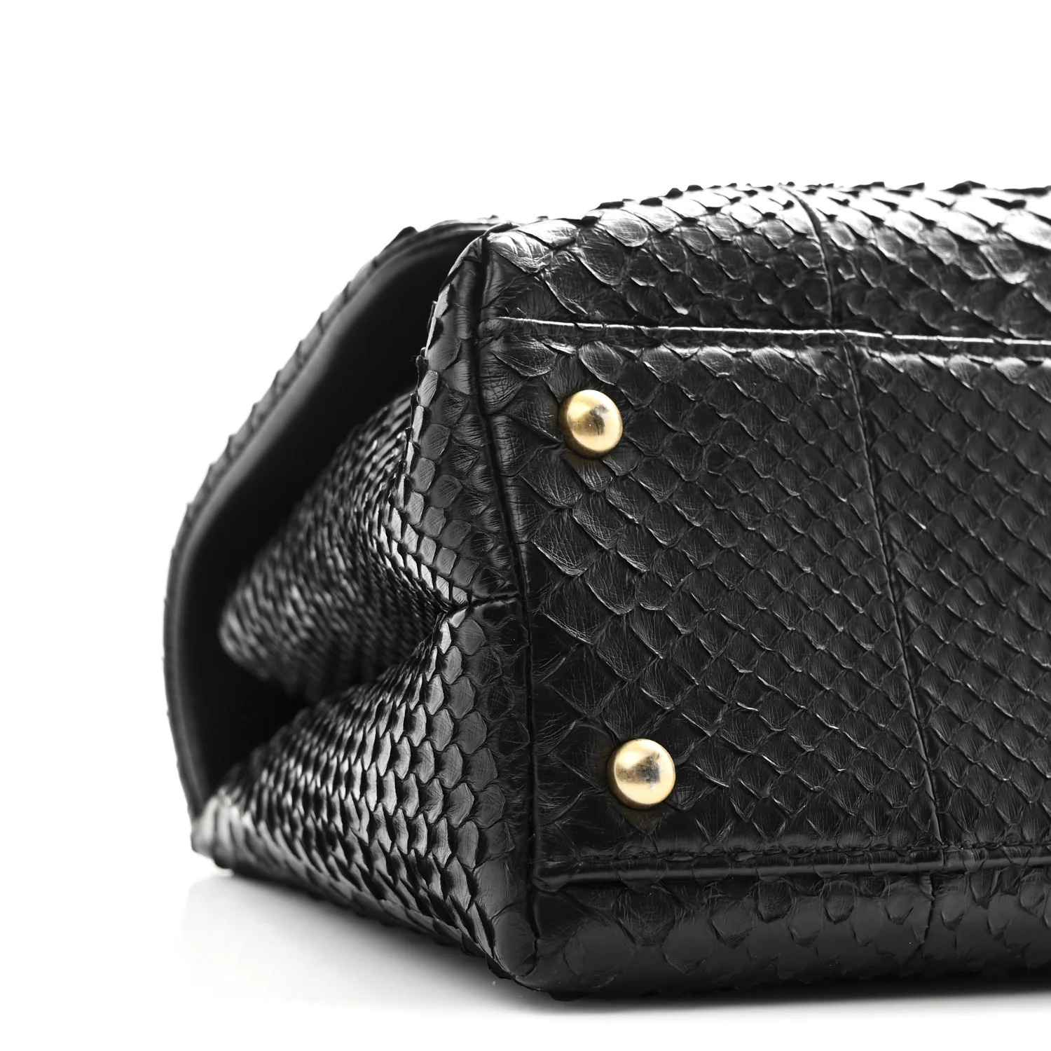 Snakeskin Small Coco Handle Flap Black - Image 10