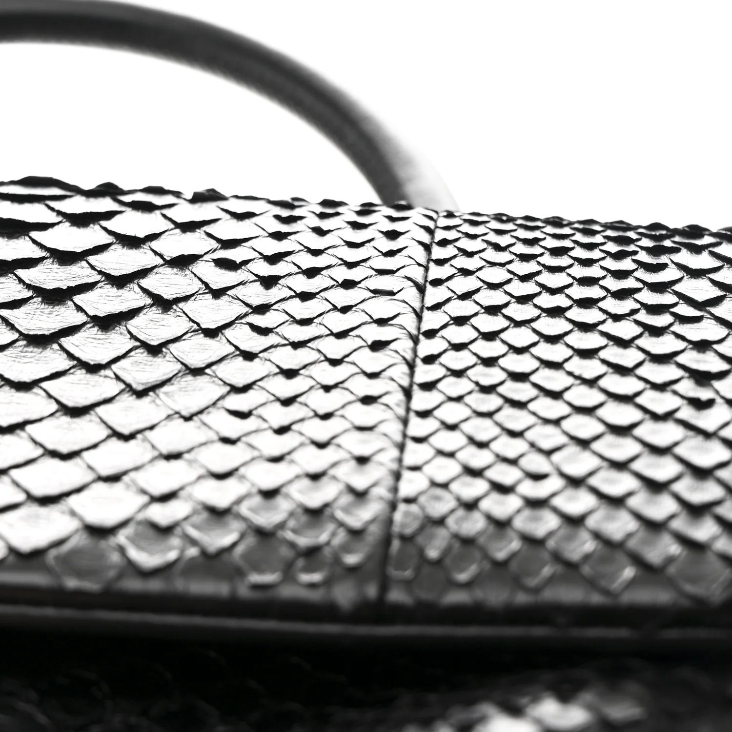 Snakeskin Small Coco Handle Flap Black - Image 12