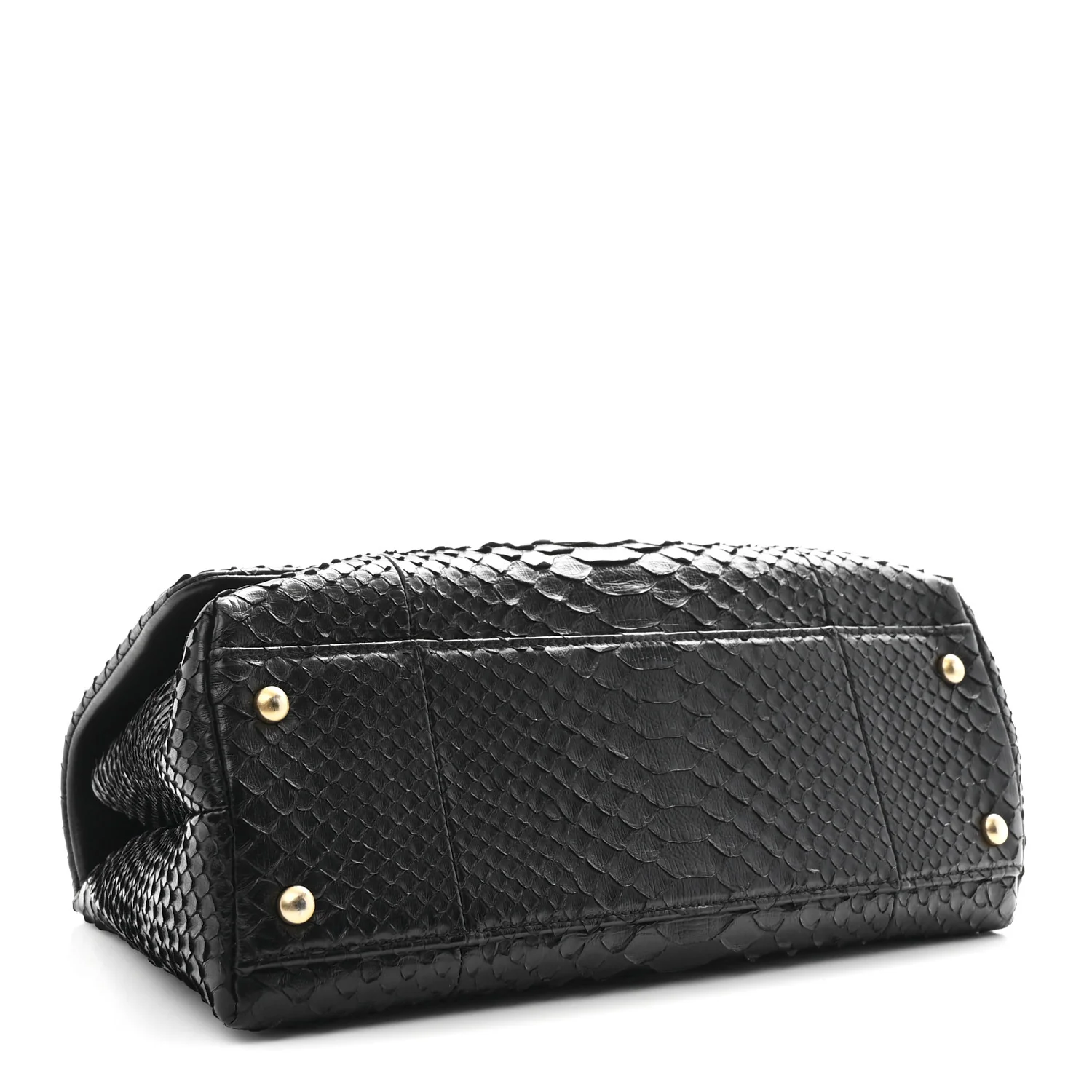 Snakeskin Small Coco Handle Flap Black - Image 4