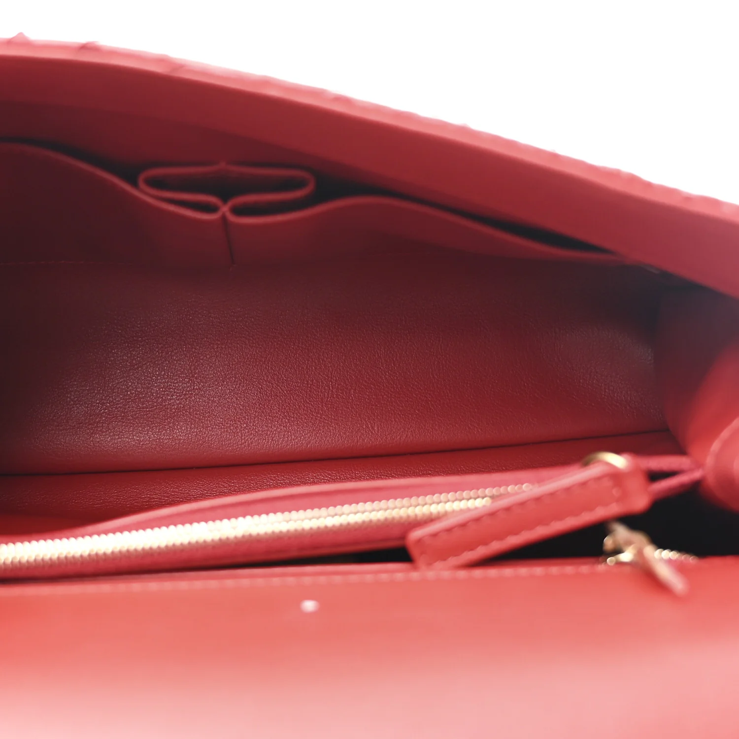 Snakeskin Small Coco Handle Flap Red - Image 5