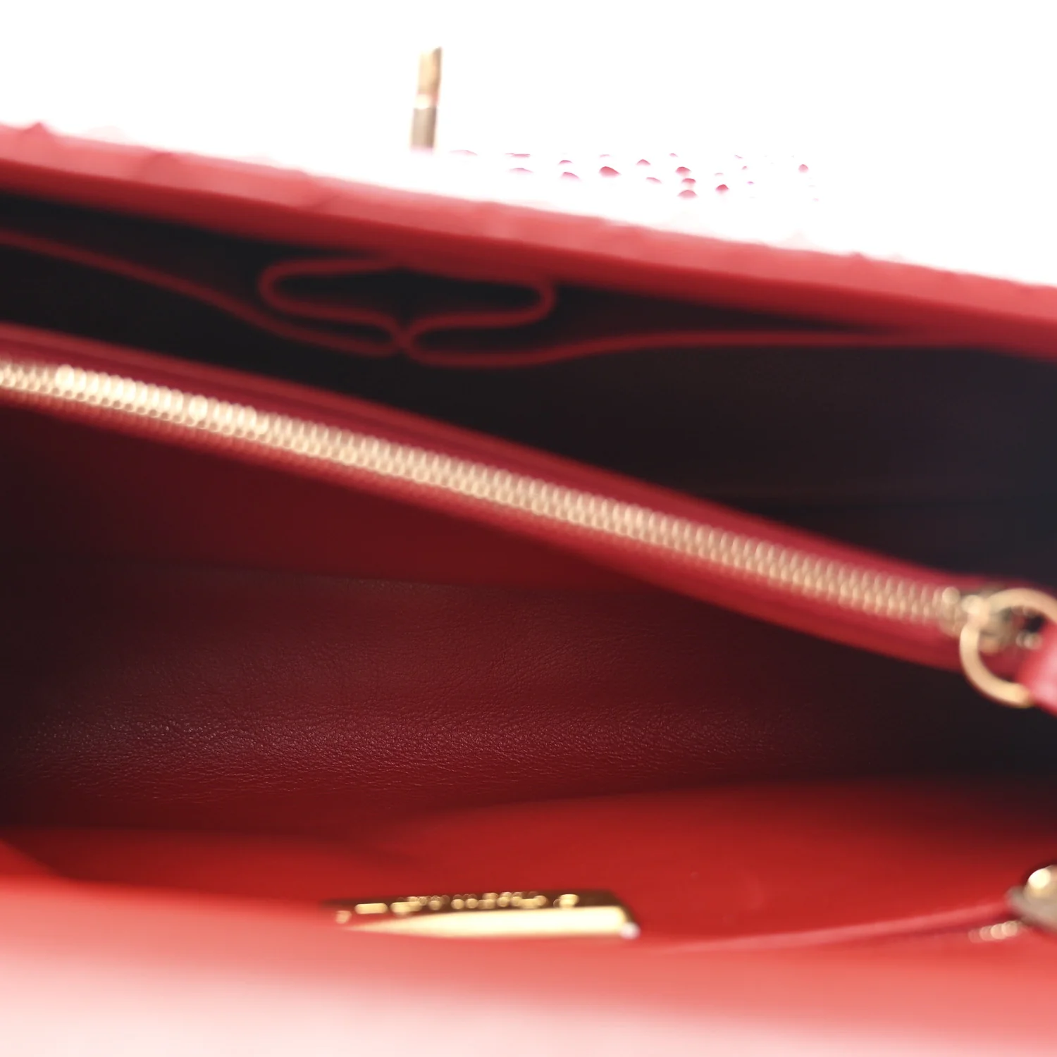 Snakeskin Small Coco Handle Flap Red - Image 6