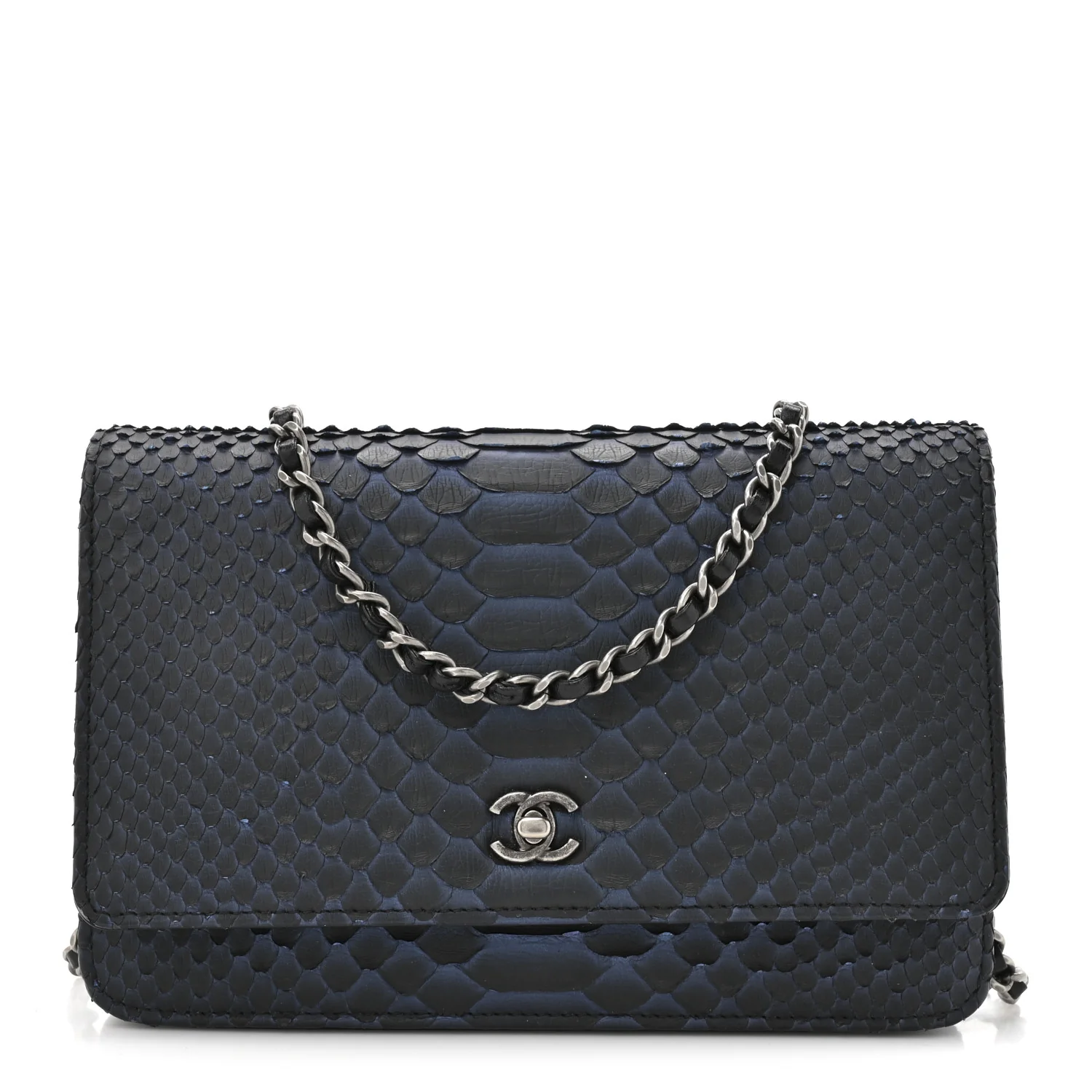 Snakeskin Wallet On Chain WOC Navy