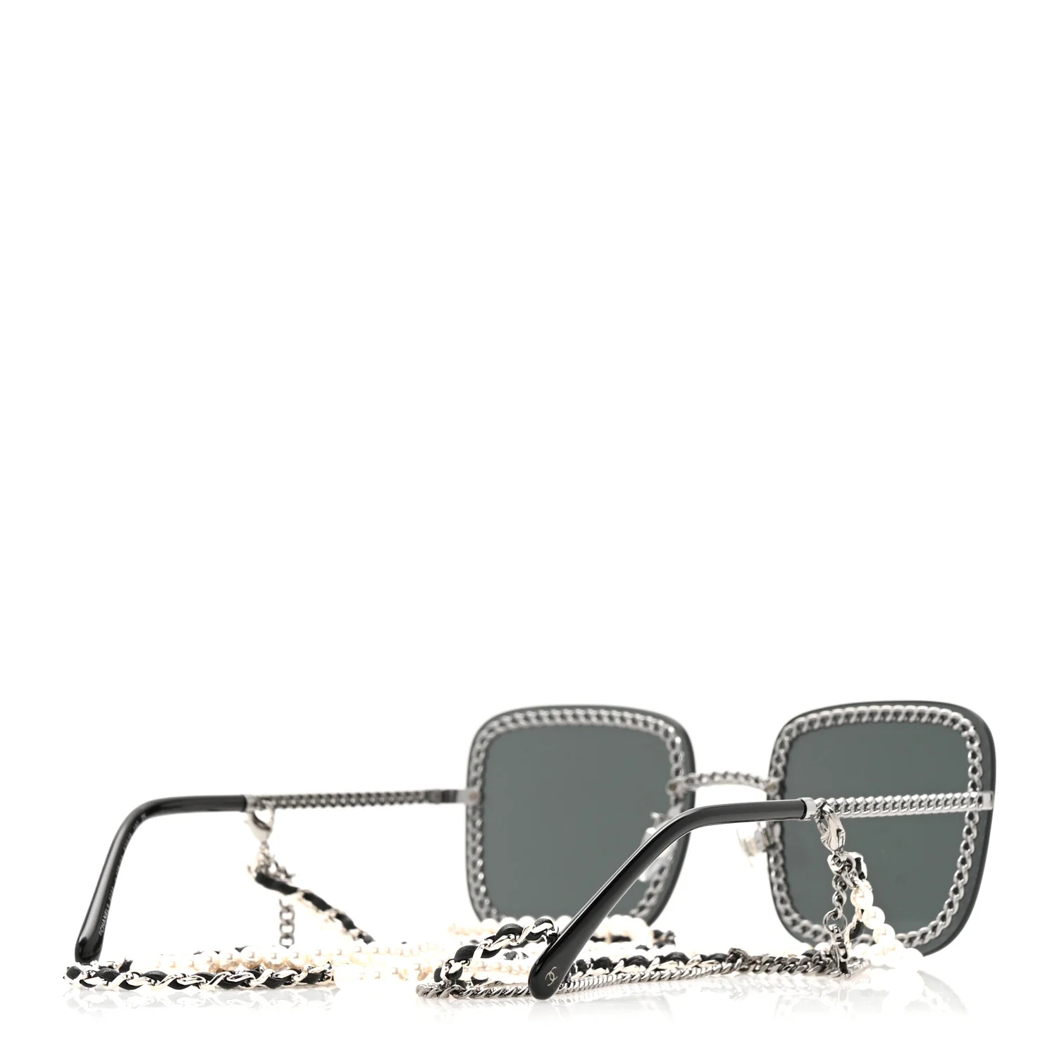 Square Chain Sunglasses 4244 Silver - Image 4
