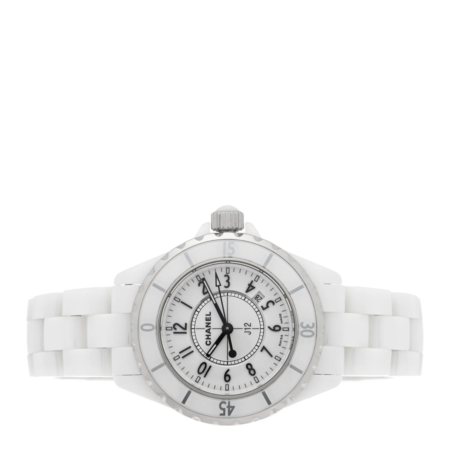 Stainless Steel Ceramic 33mm J12 Quartz Watch White - Image 2