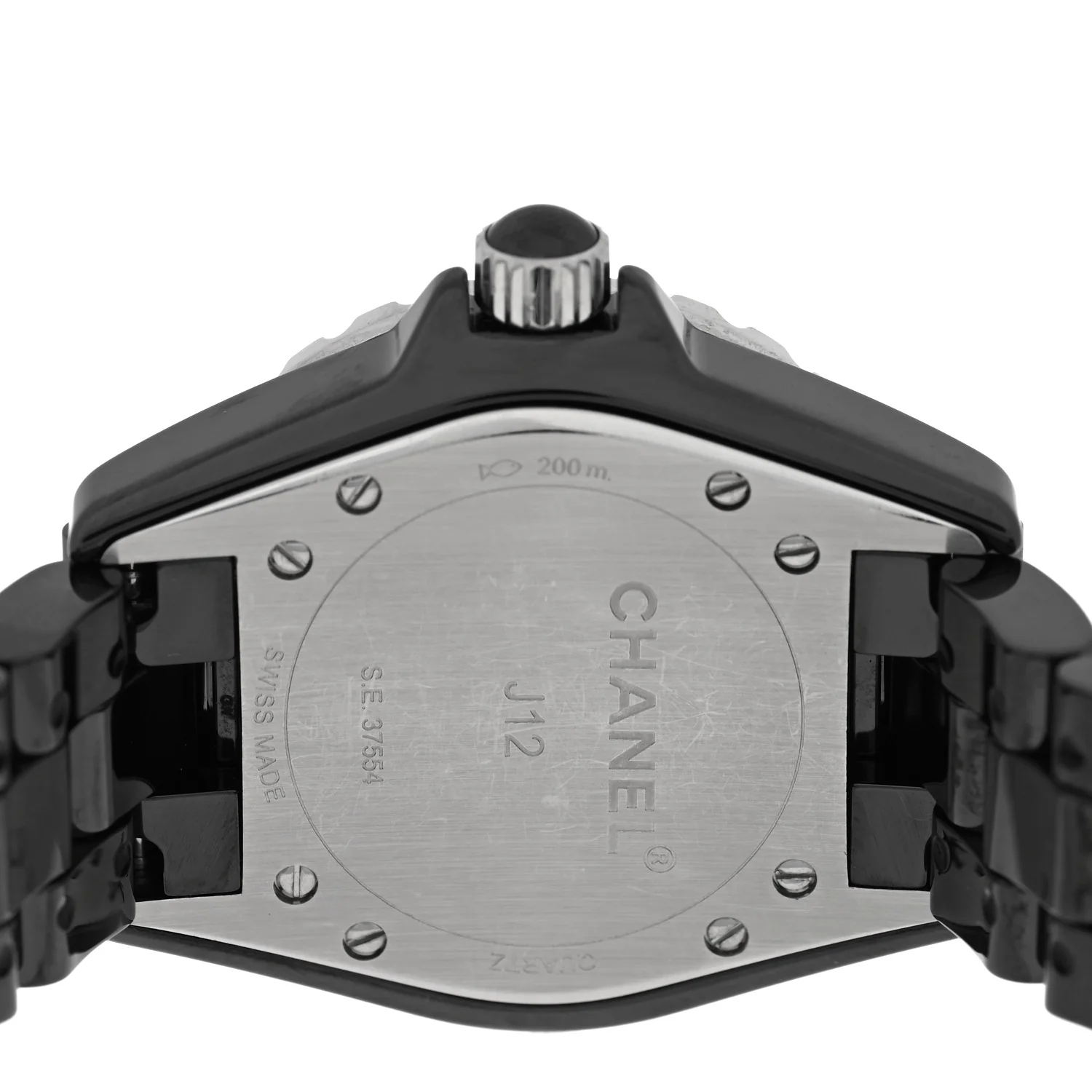 Stainless Steel Ceramic Diamond 33mm J12 Quartz Watch Black - Image 4