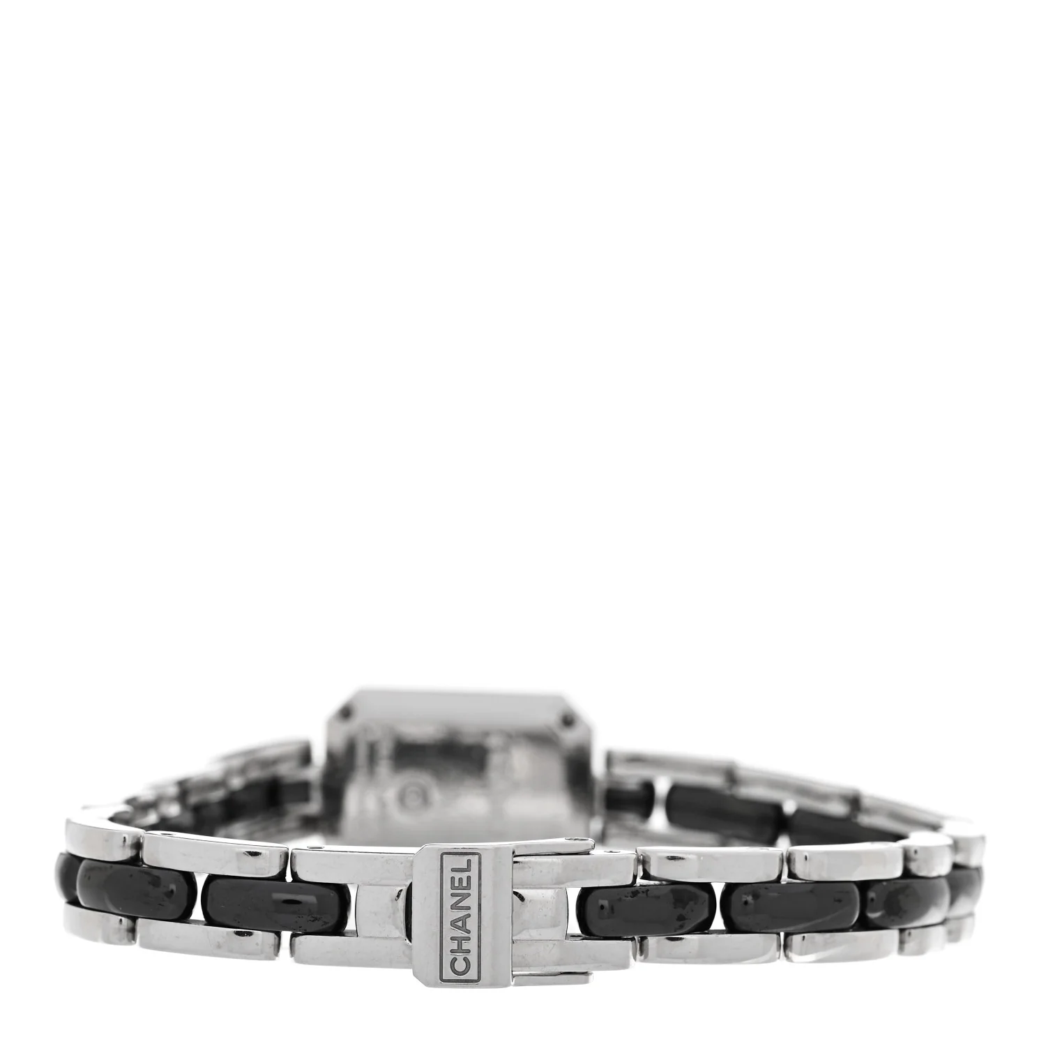 Stainless Steel Ceramic Diamond Bezel 16mm Premiere Quartz Watch Black - Image 3