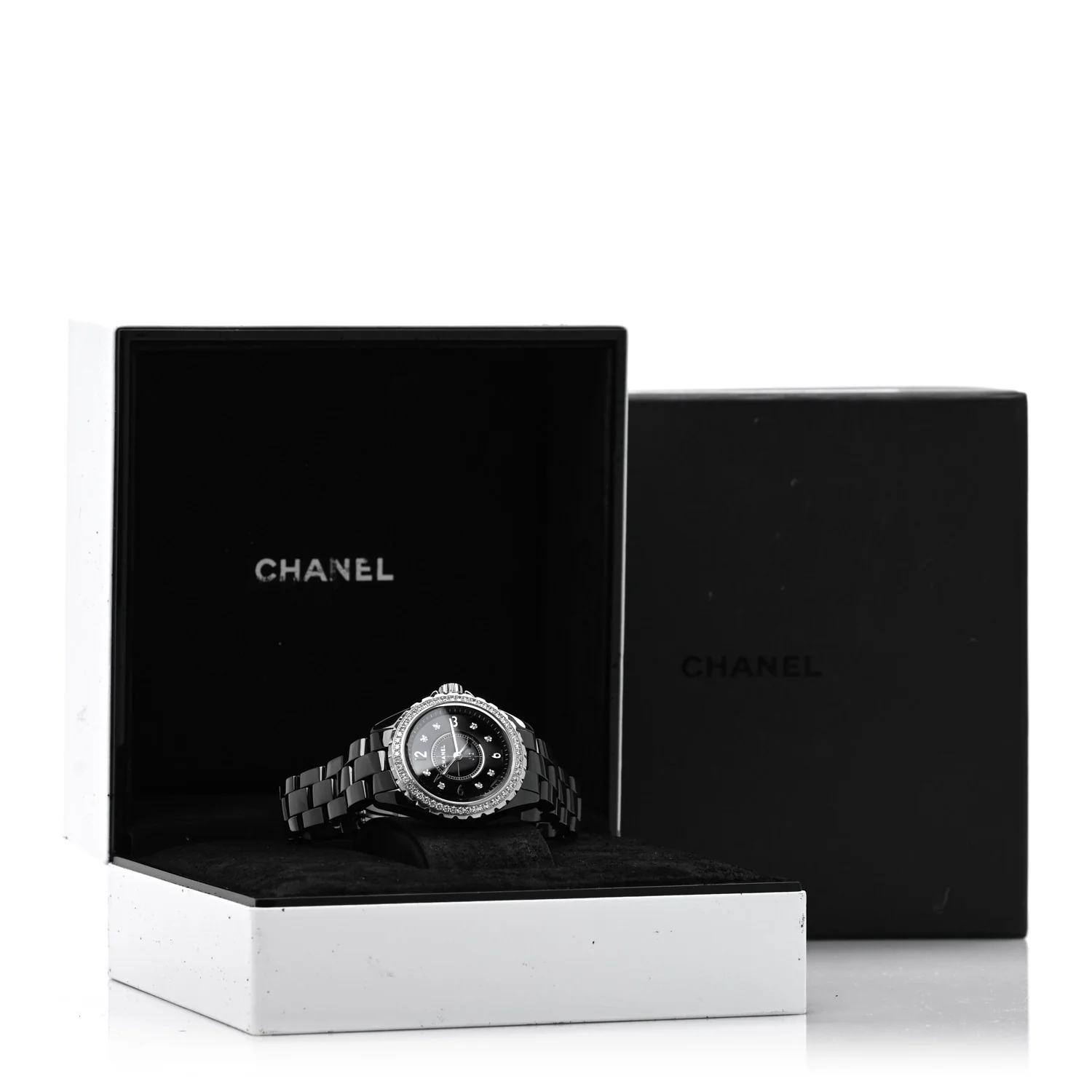 Stainless Steel Ceramic Diamond Bezel 33mm J12 Quartz Watch Black - Image 5