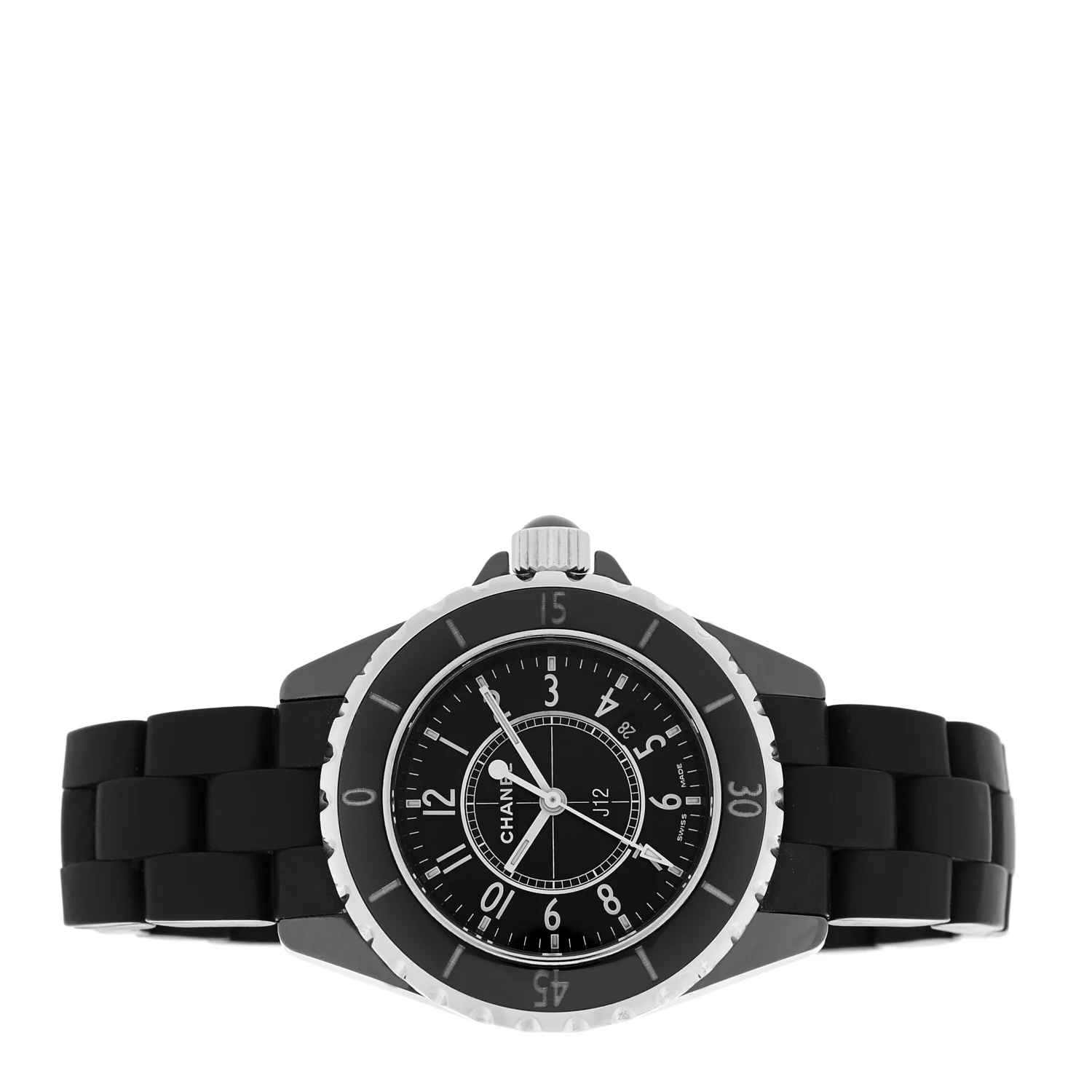 Stainless Steel Matte Ceramic 33mm J12 Quartz Watch Black - Image 2