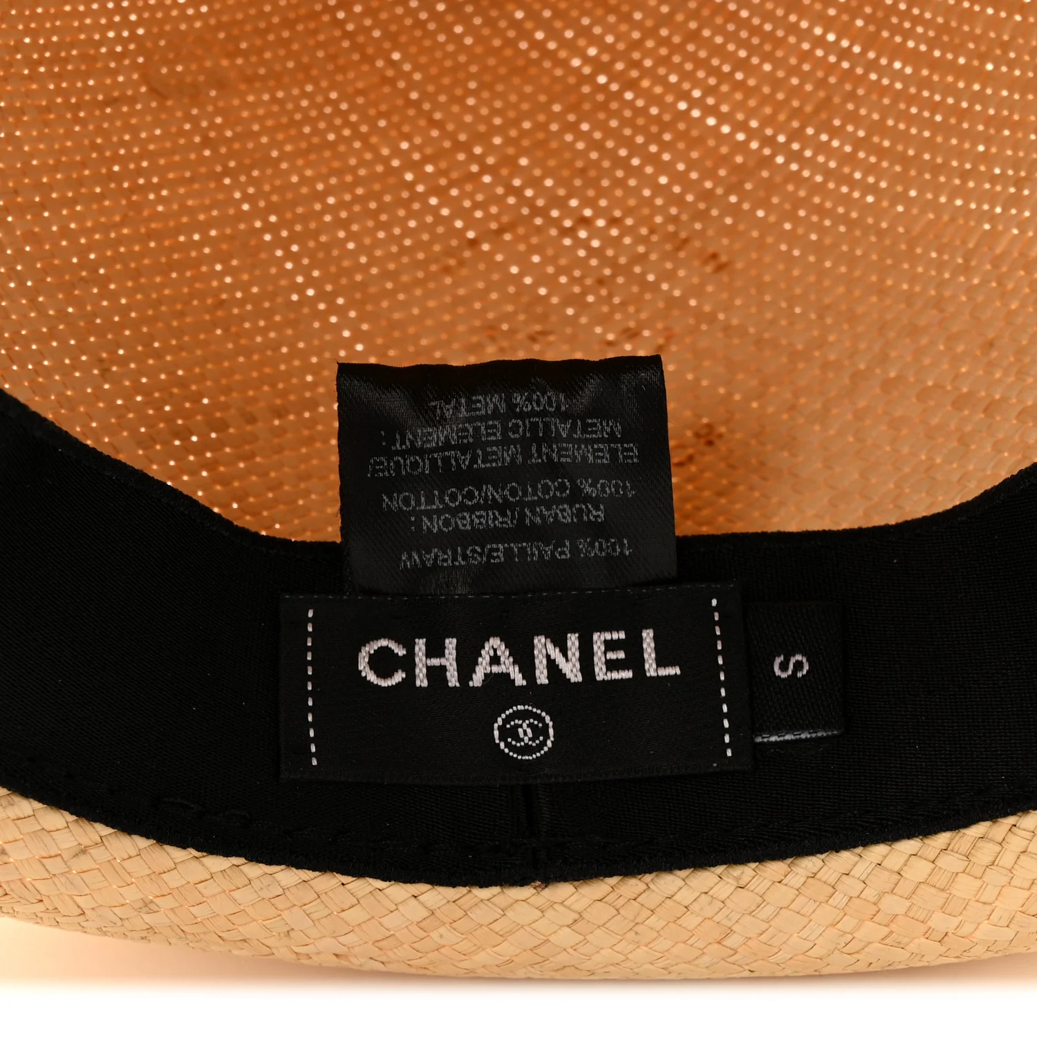 Straw CC Fedora Hat S Beige - Image 8