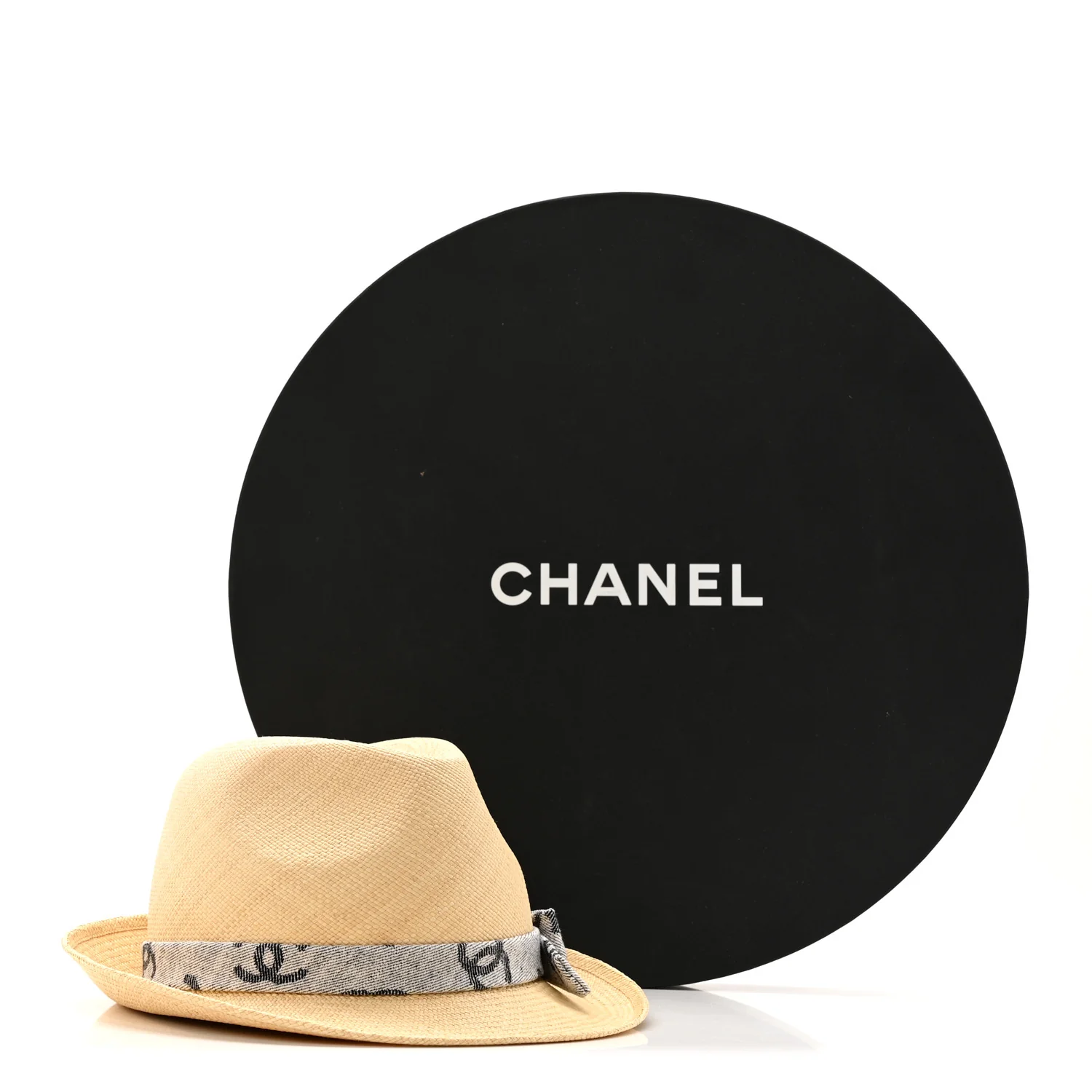 Straw CC Fedora Hat S Beige - Image 9